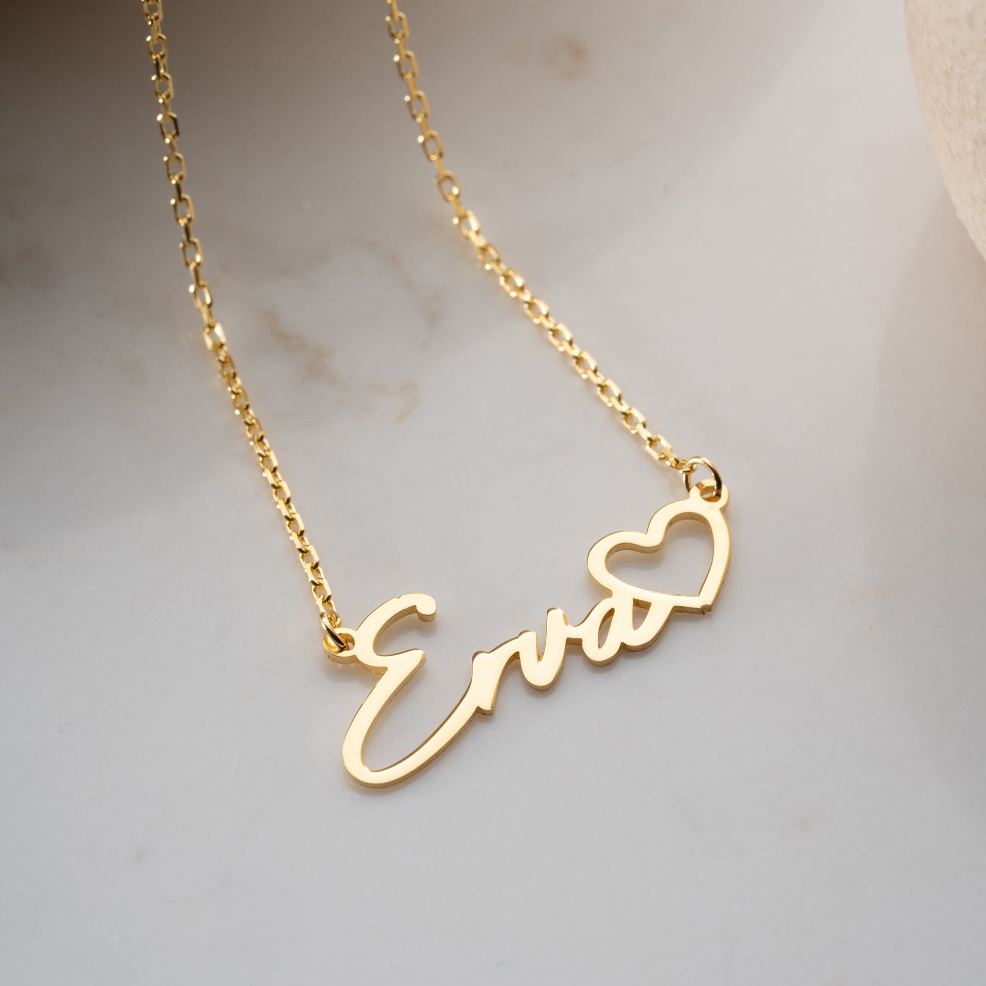 HJÄRTA NAMN KRAGE | 925 SILVER