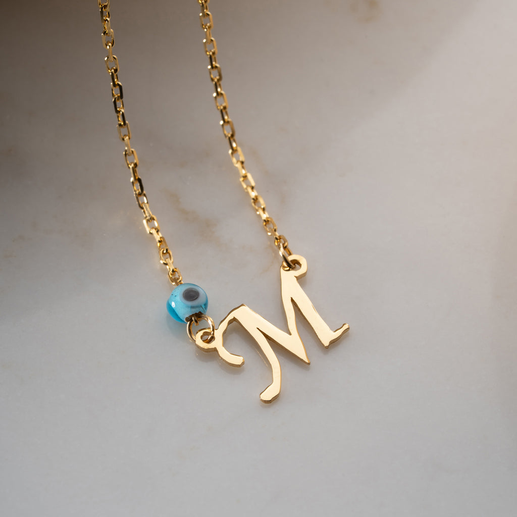 BREV KRAGE MED BLÅT ÖGON | 925 SILVER