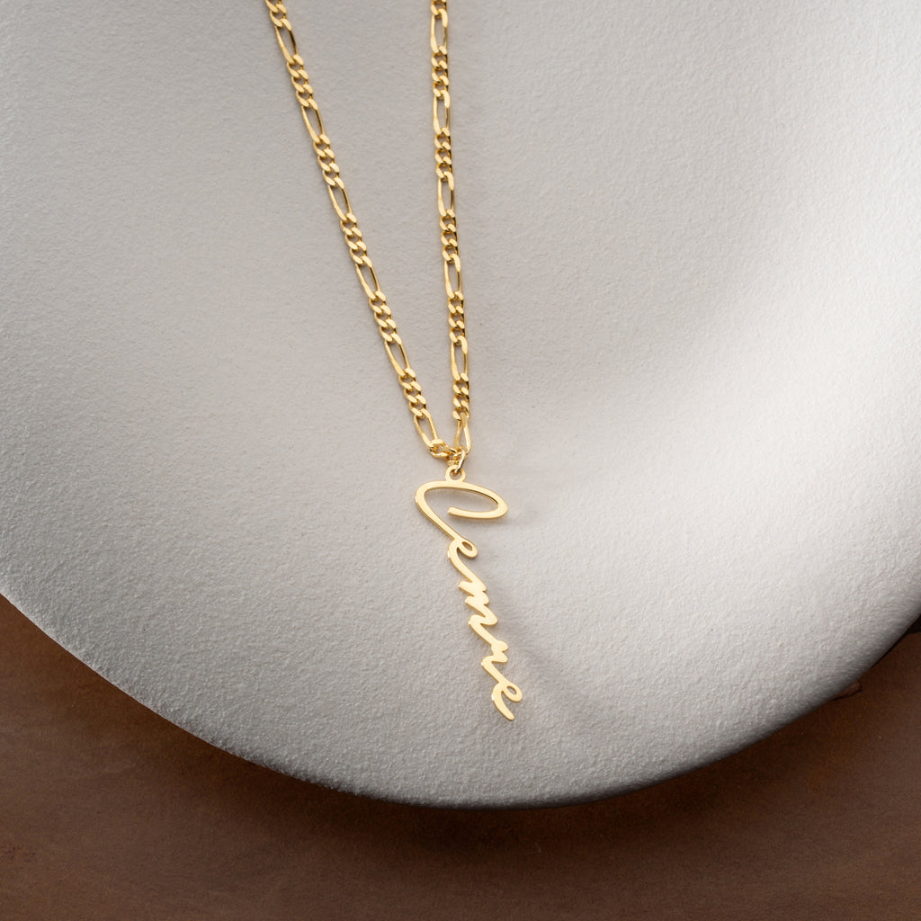 SIGNATUR NAMN KEDJA FIGARO | 925 SILVER