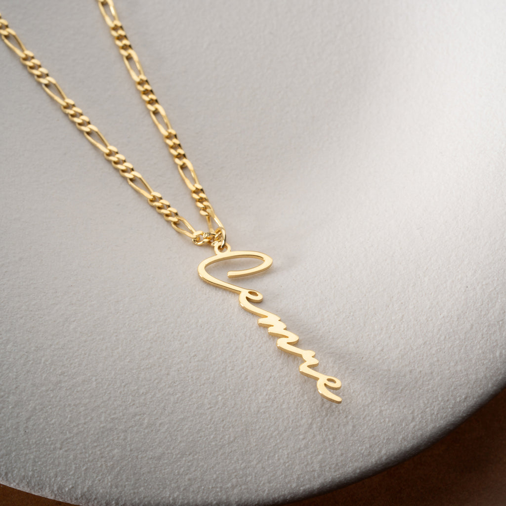 SIGNATUR NAMN KEDJA FIGARO | 925 SILVER