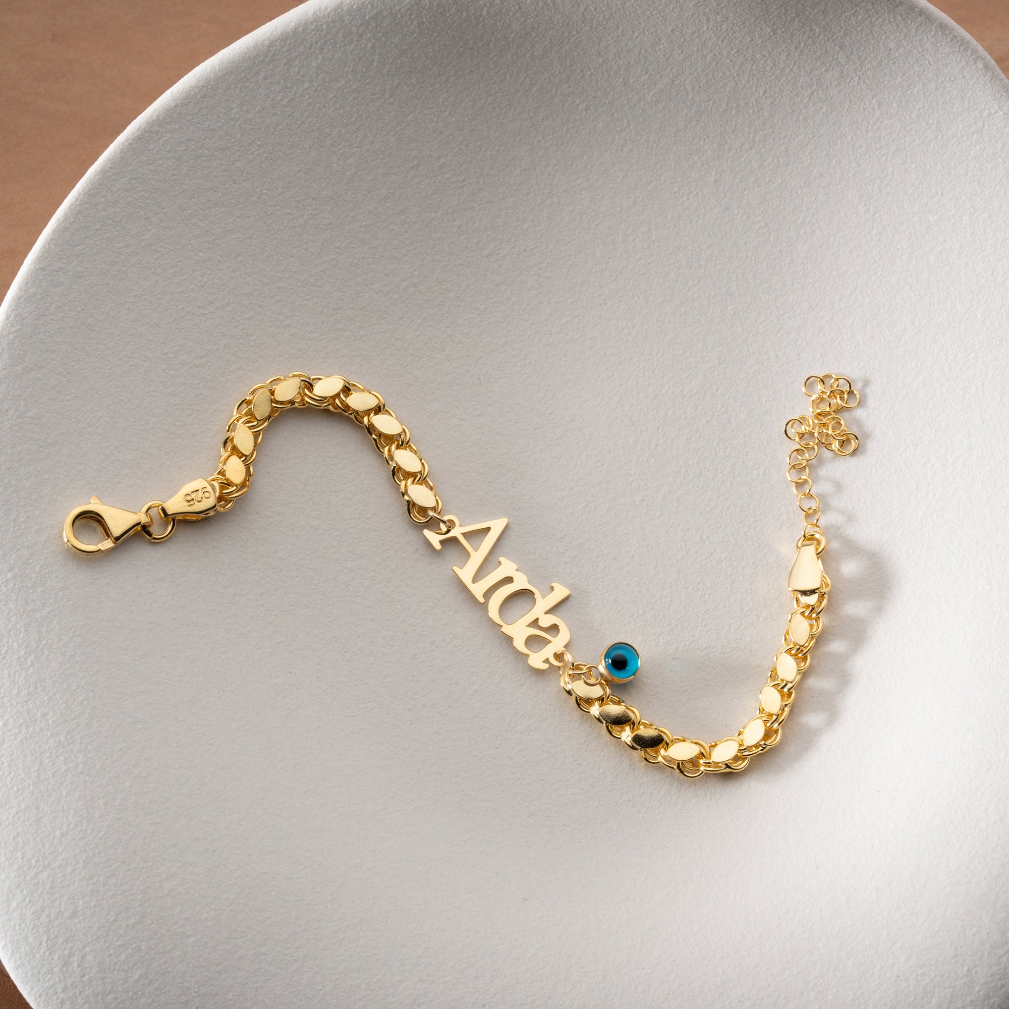 PÄRLARMBAND MED ÖNSKET NAMN | 925 SILVER