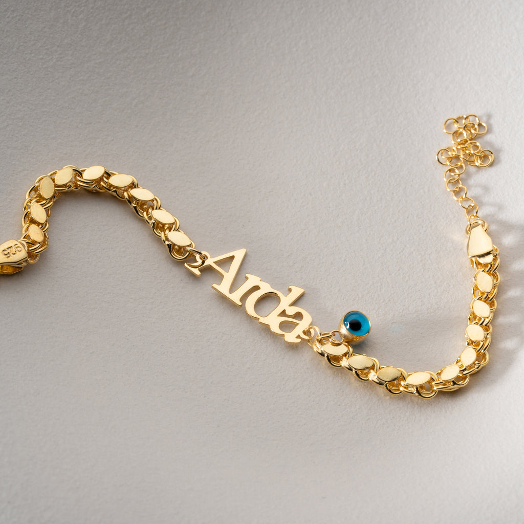 PÄRLARMBAND MED ÖNSKET NAMN | 925 SILVER