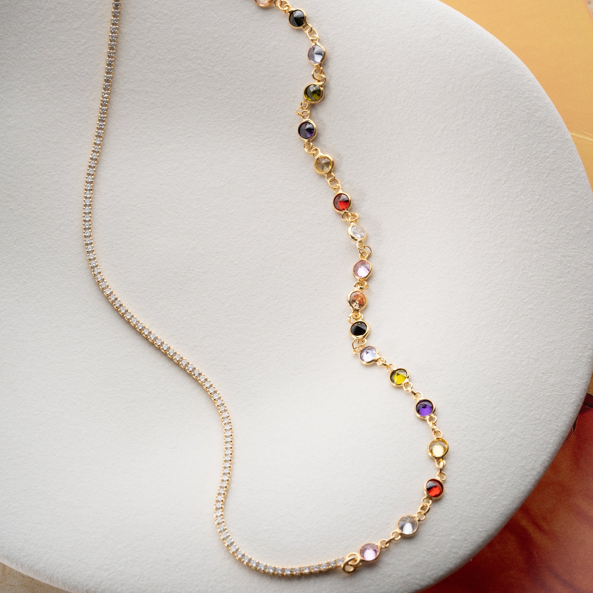 ICED X FÄRGFULL KEDJA | 925 SILVER