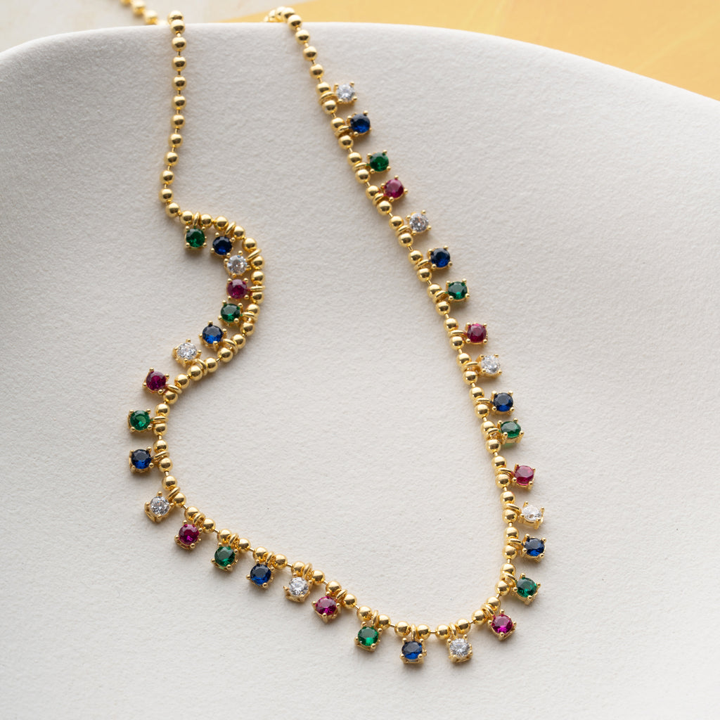 MIRIYA FÄRGFULL KEDJA | 925 SILVER