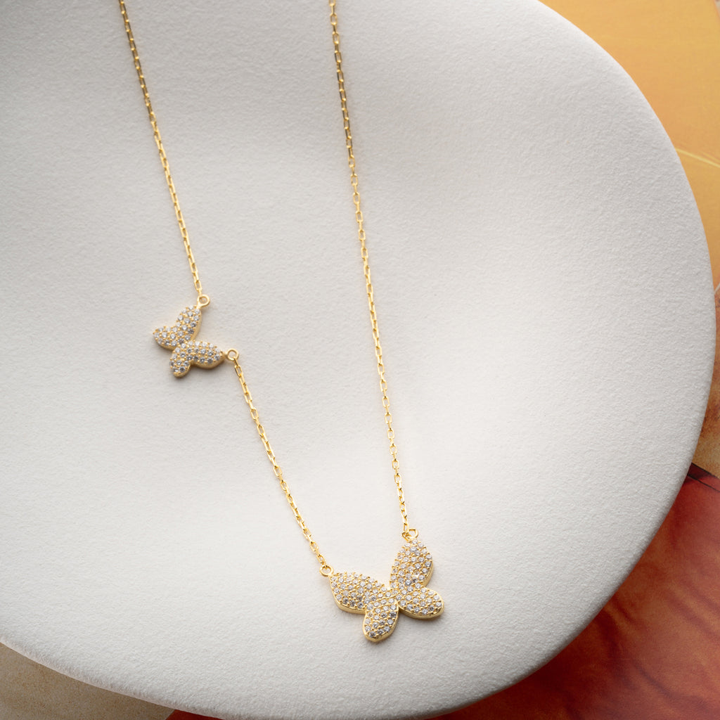 FJÄRILS DUO HALSHALSE | 925 SILVER