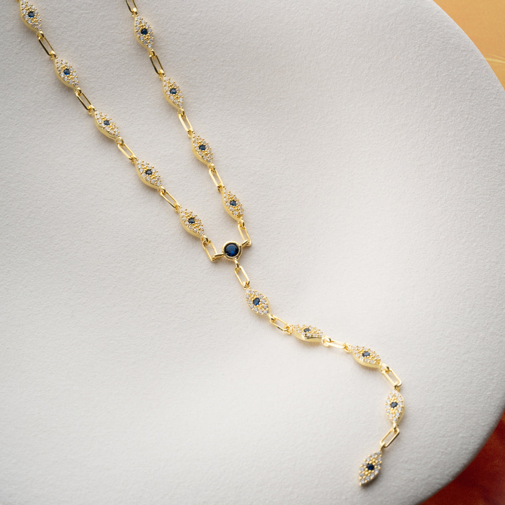 MINI BLUE EYE Y KEDJA | 925 SILVER