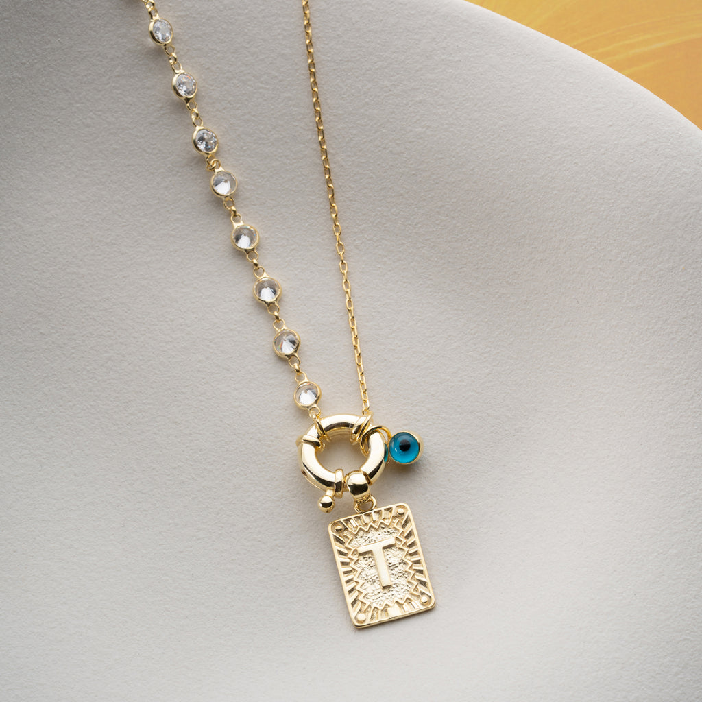 KEDJEDESIGN ICED BREV MED NAZAR | 925 SILVER