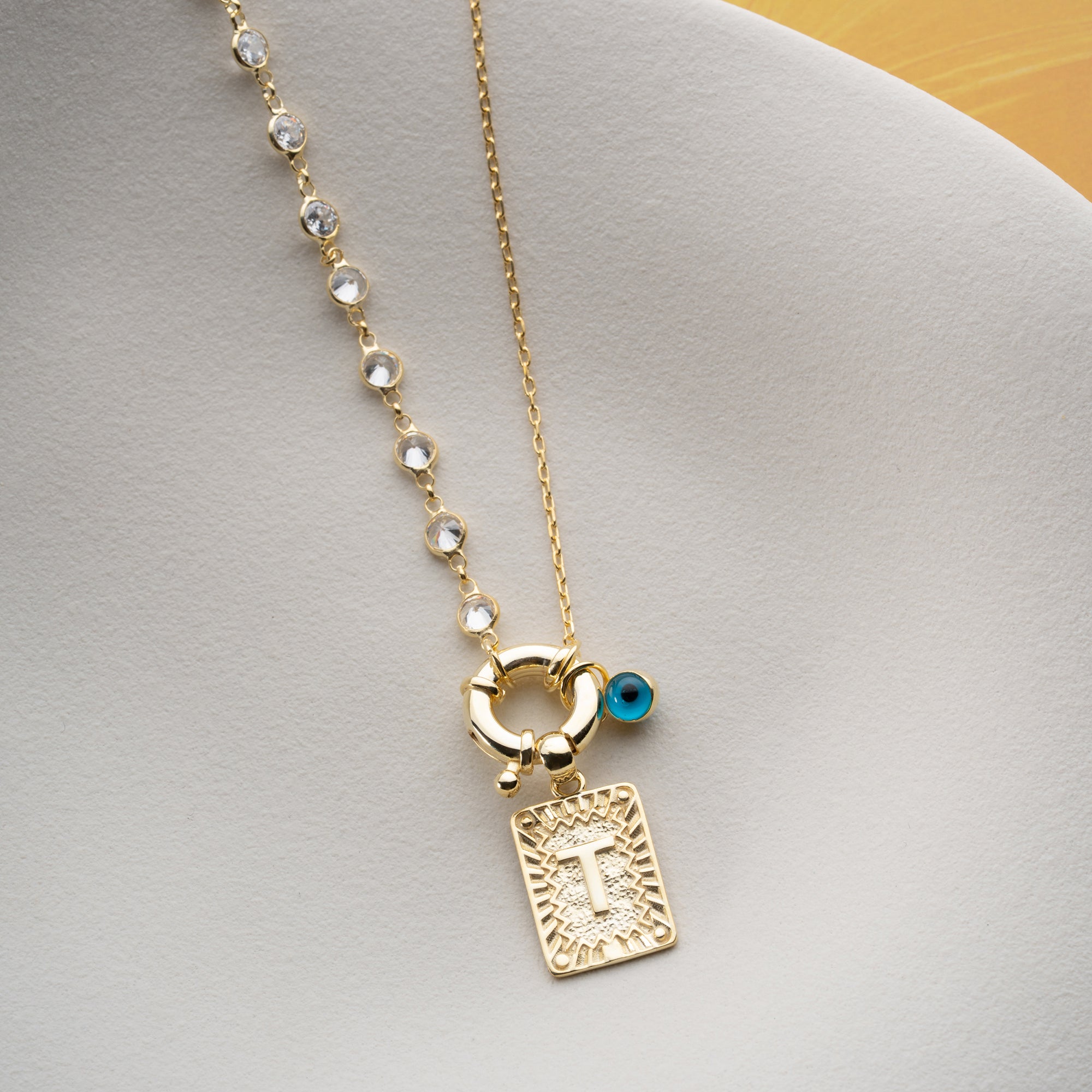 KEDJEDESIGN ICED BREV MED NAZAR | 925 SILVER