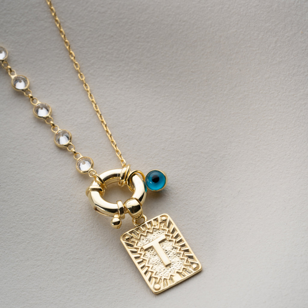 KEDJEDESIGN ICED BREV MED NAZAR | 925 SILVER