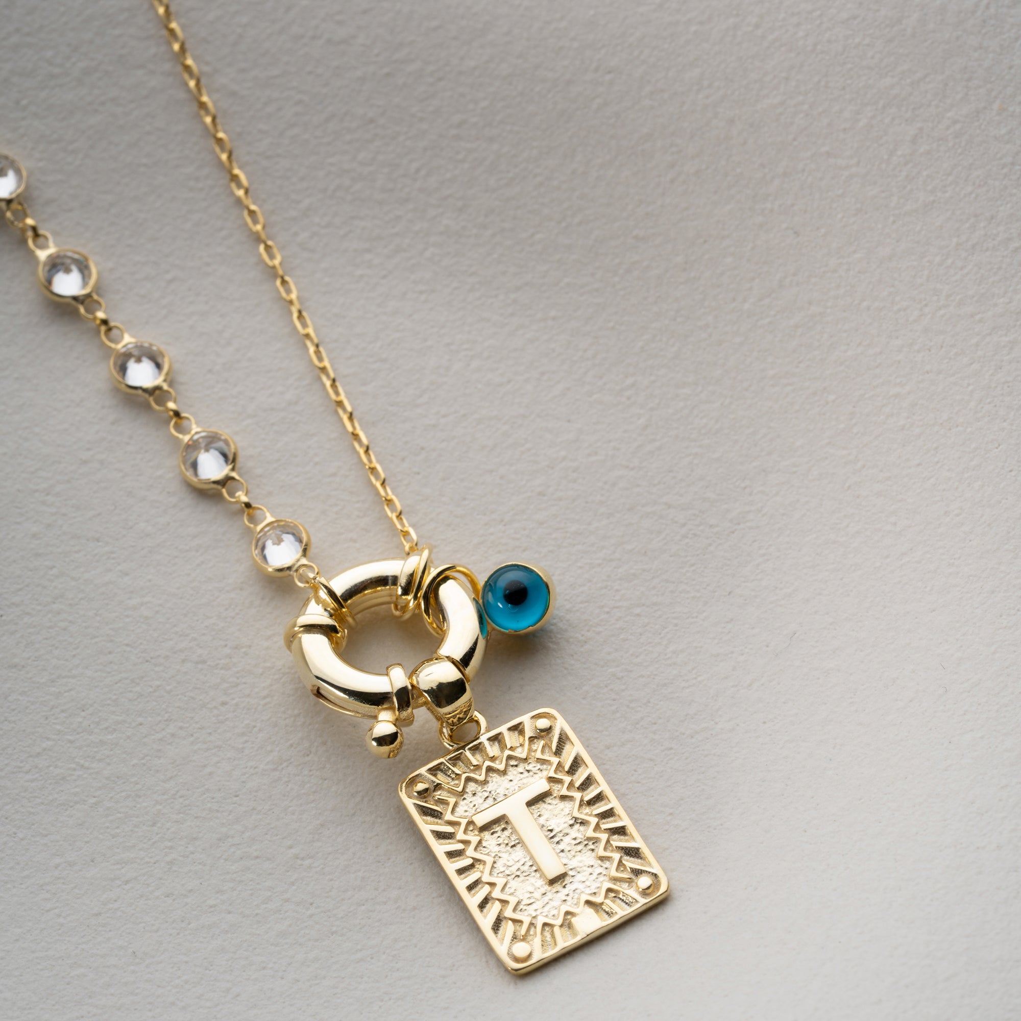 KEDJEDESIGN ICED BREV MED NAZAR | 925 SILVER