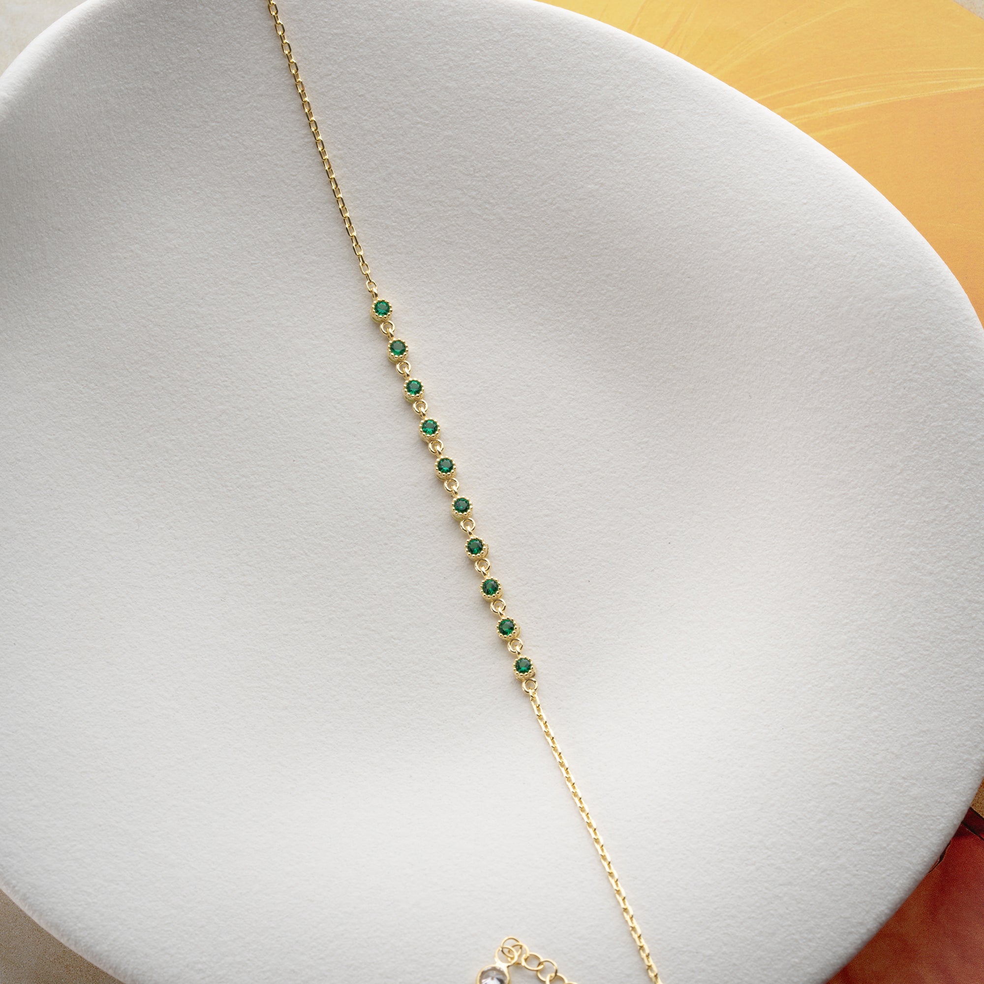 LIZI GRÖNT ARMBAND | 925 SILVER