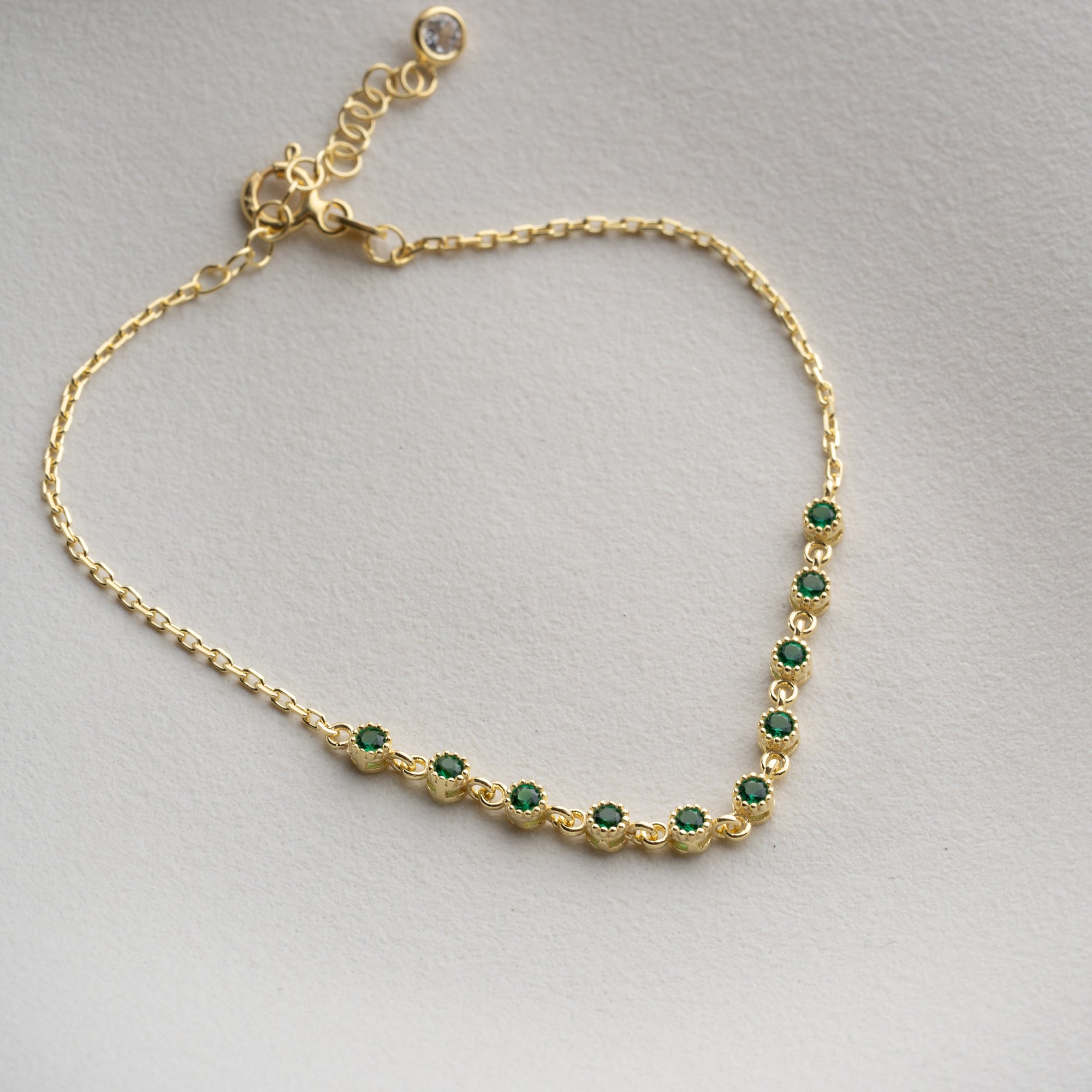 LIZI GRÖNT ARMBAND | 925 SILVER