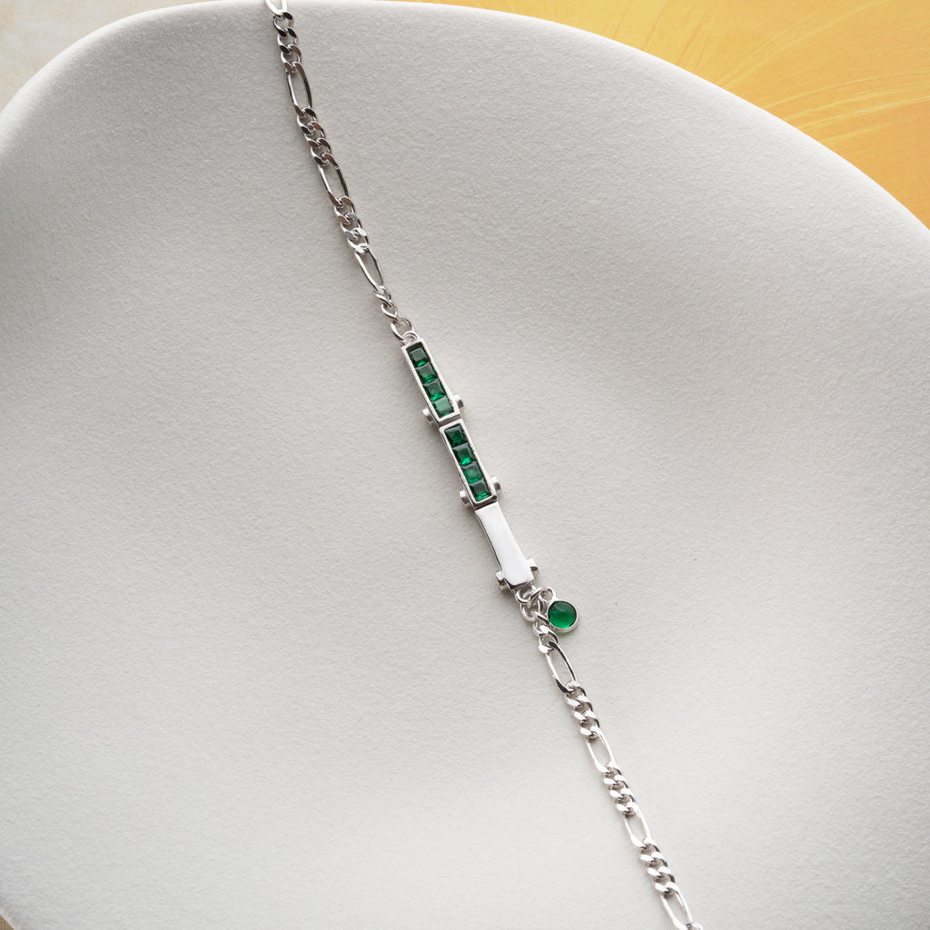 MISO GRÖNT ARMBAND | 925 SILVER