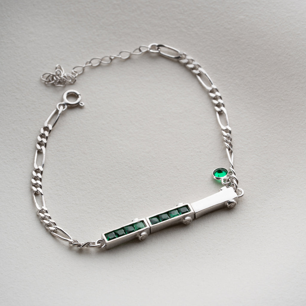 MISO GRÖNT ARMBAND | 925 SILVER