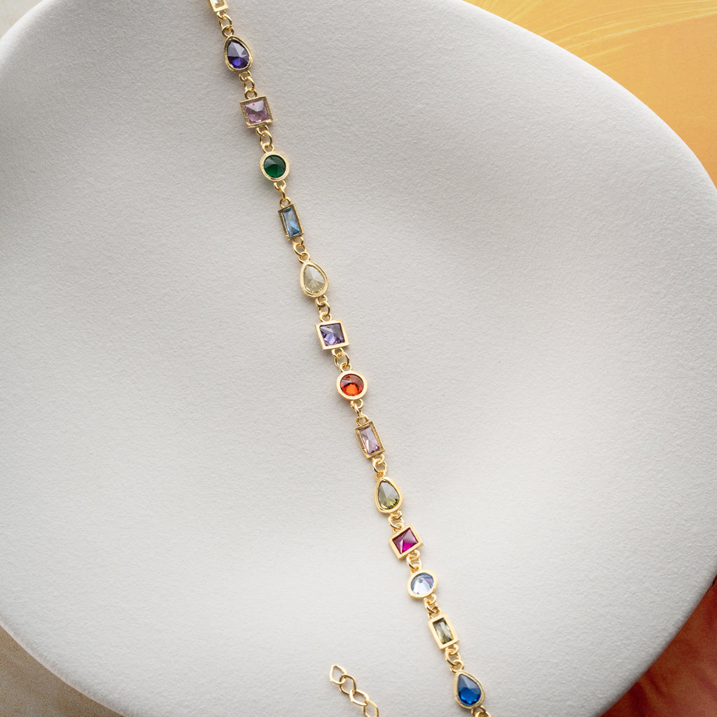 ASYMMETRISKA FÄRGADE ARMBAND | 925 SILVER