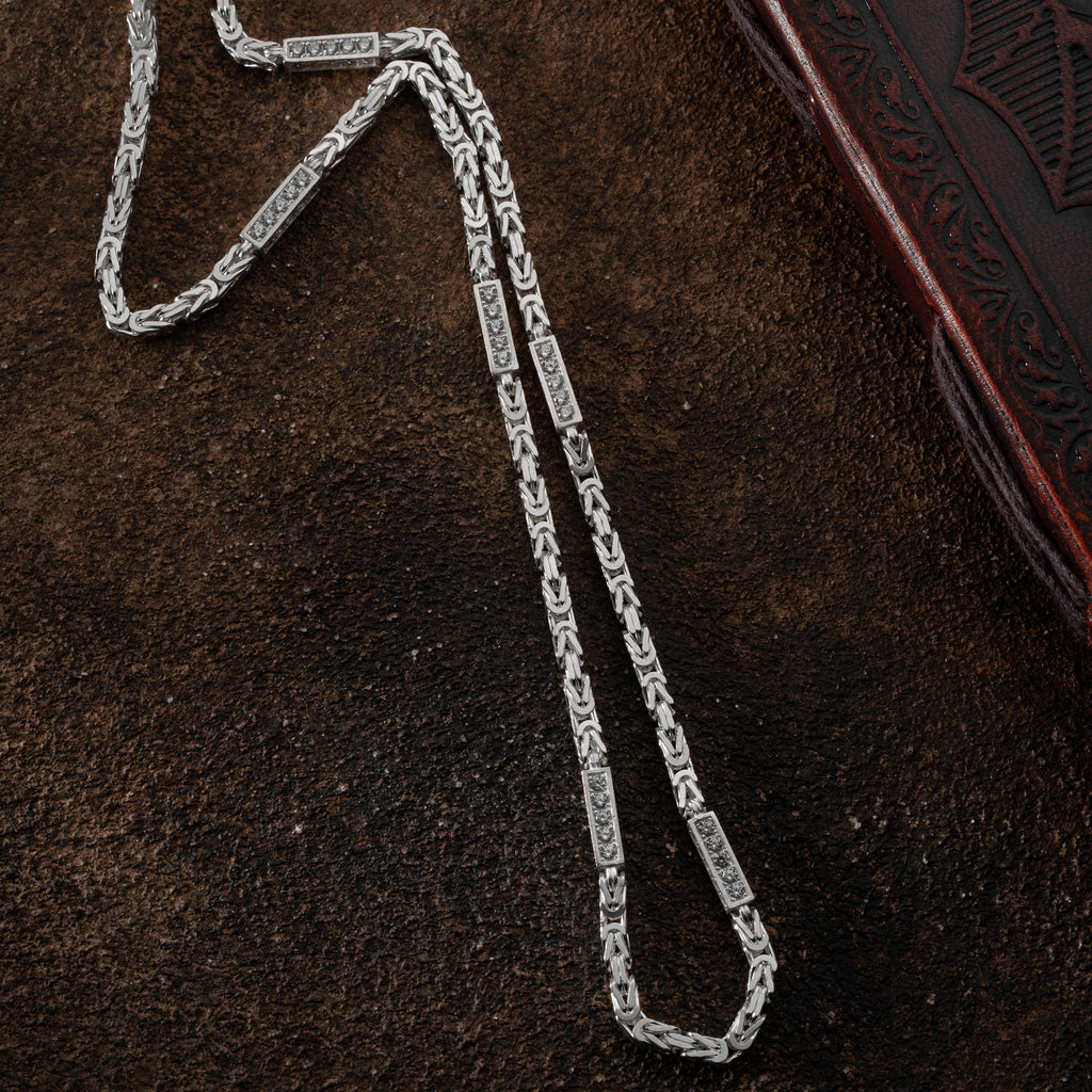 KUNGEN KEDJA MED RHINESTENES | 925 SILVER 