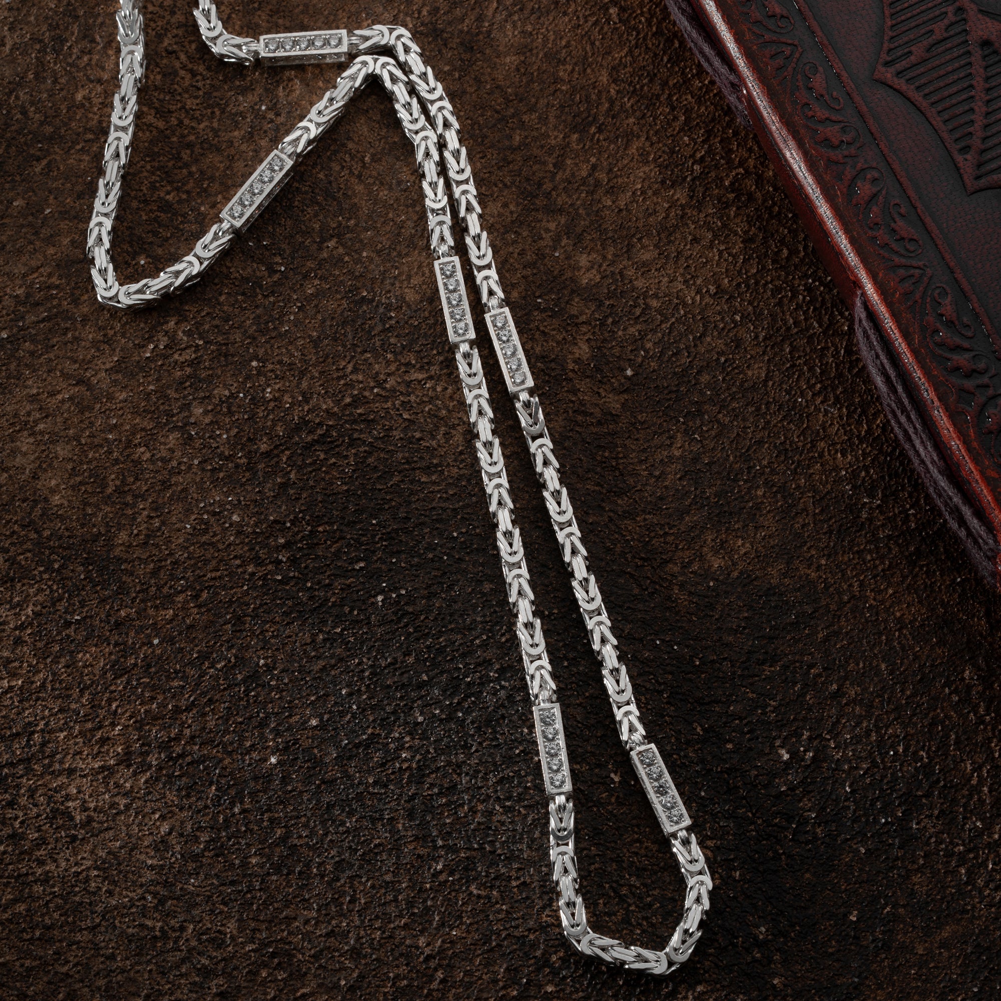 KUNGEN KEDJA MED RHINESTENES | 925 SILVER 