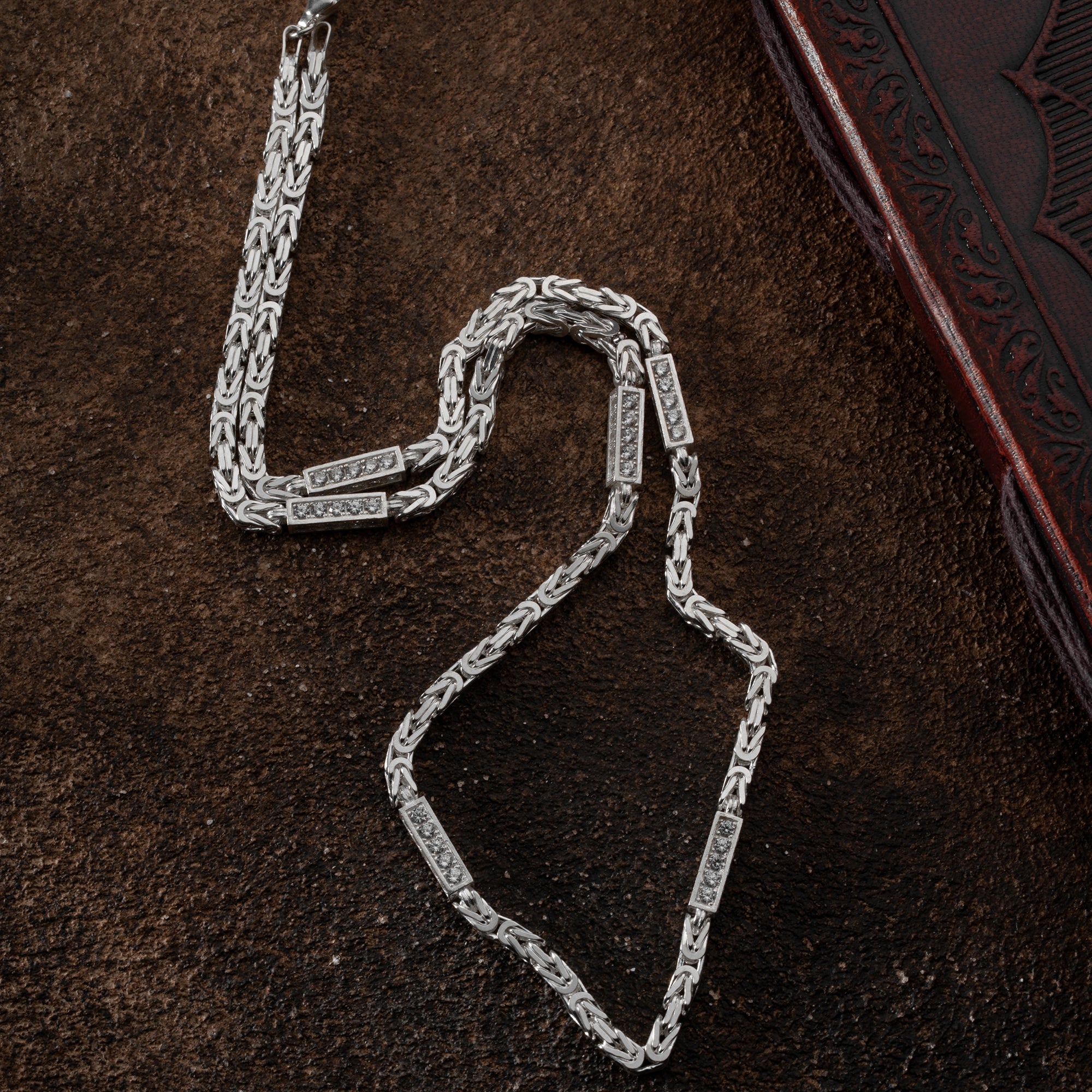 KUNGEN KEDJA MED RHINESTENES | 925 SILVER 