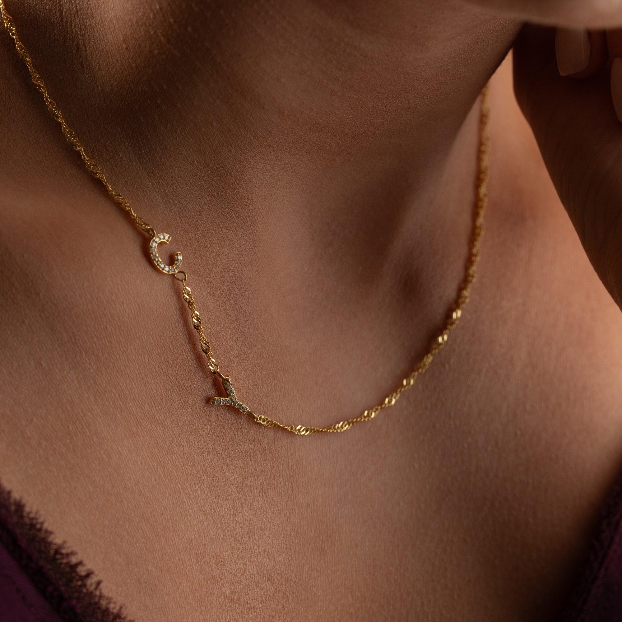 SINGAPORE DUO ZIRKONIA BRUKSHALSBAND | 925 SILVER