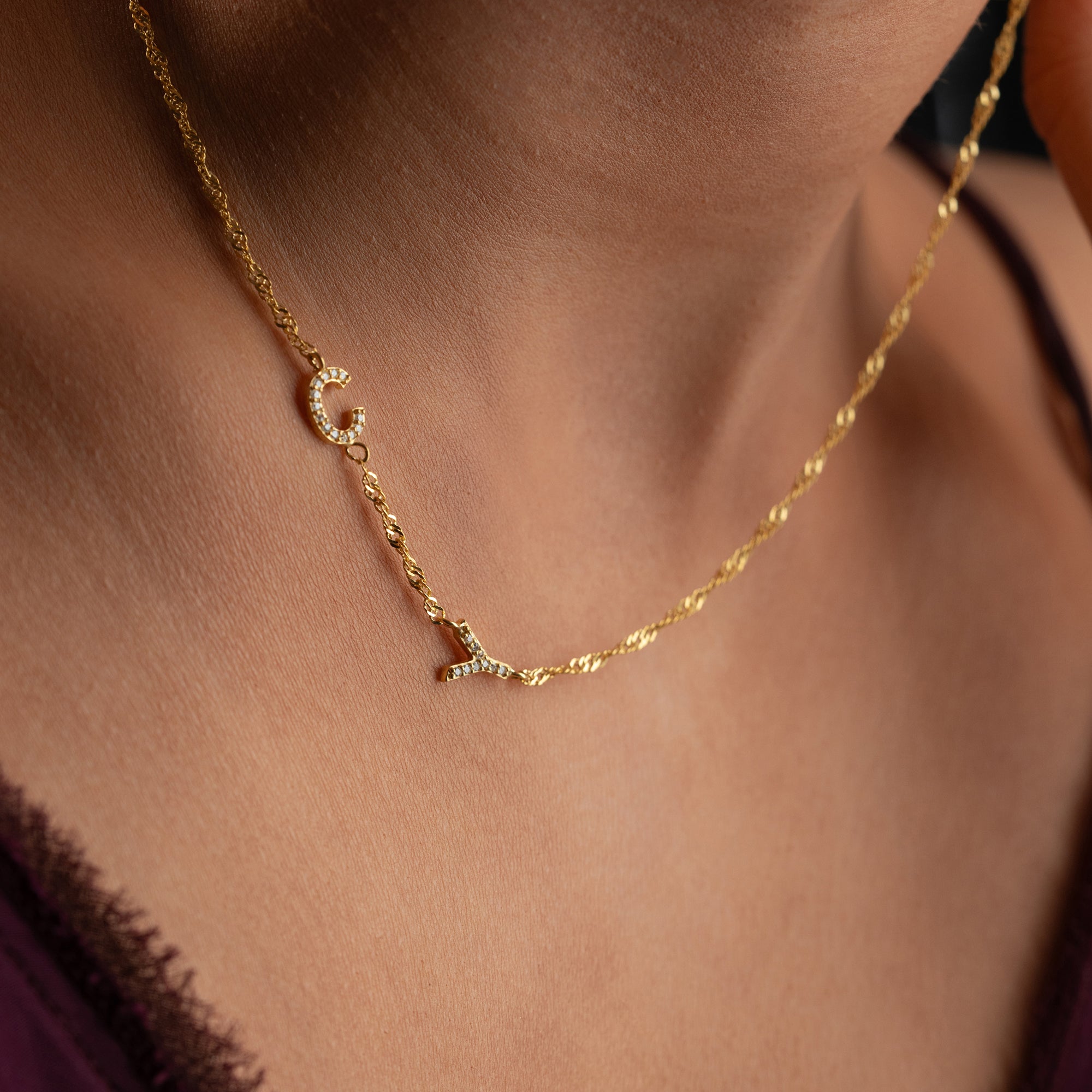 SINGAPORE DUO ZIRKONIA BRUKSHALSBAND | 925 SILVER