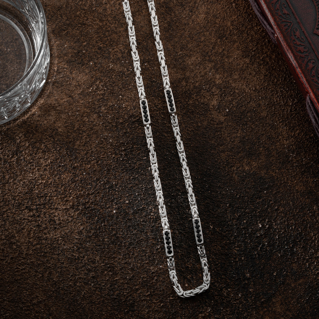 KING KEDJA SVART RHINESTENES 4mm | 925 SILVER