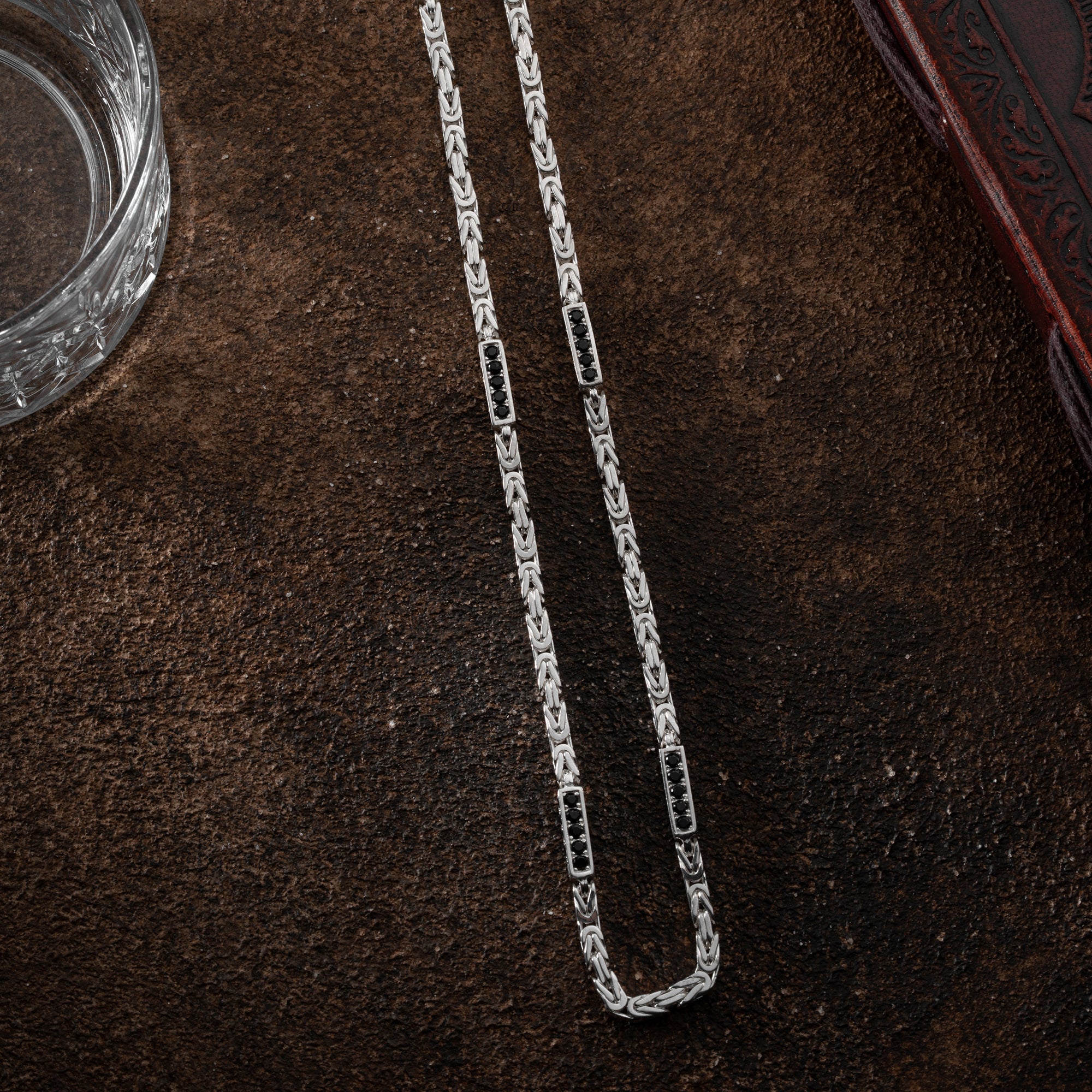 KING KEDJA SVART RHINESTENES 4mm | 925 SILVER