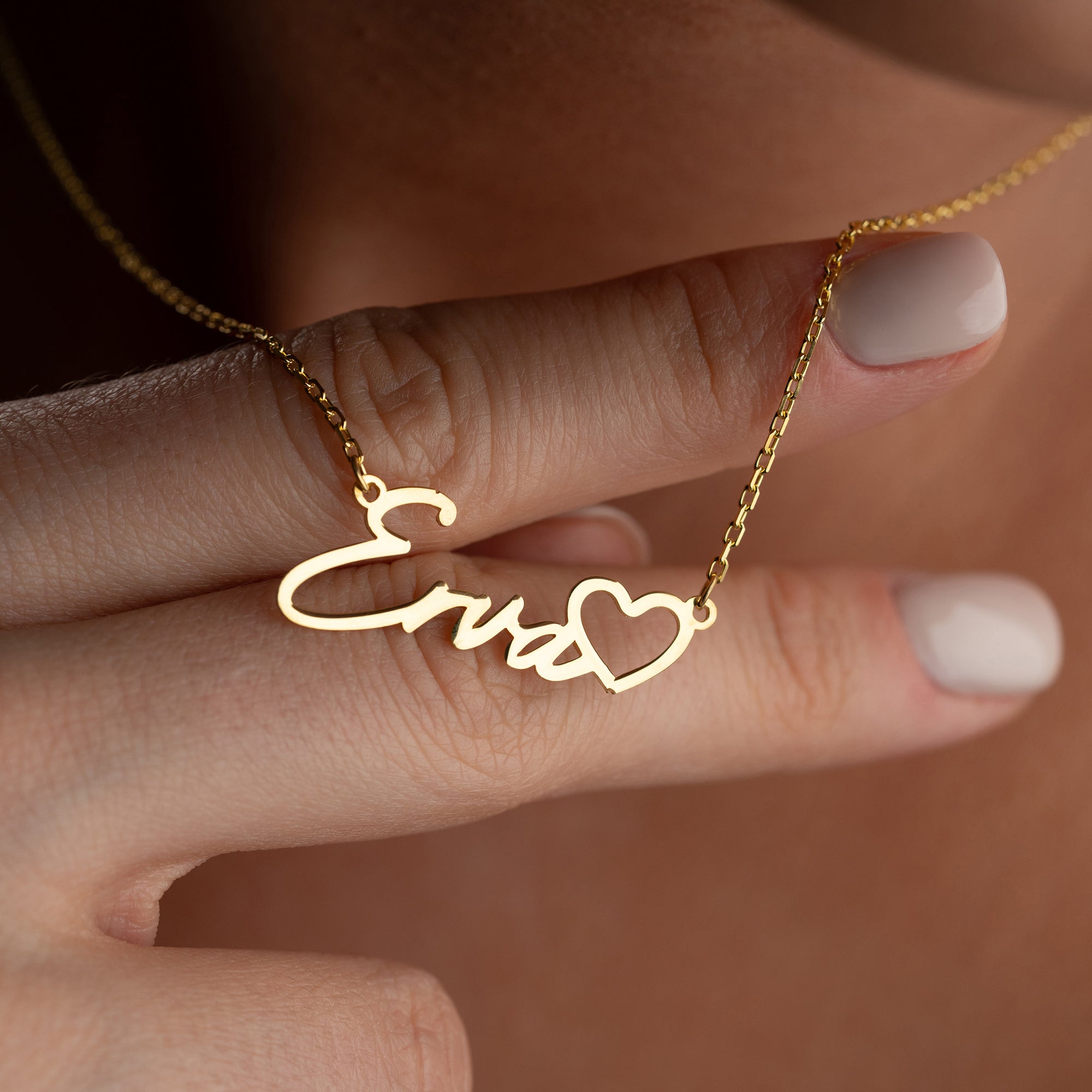 HJÄRTA NAMN KRAGE | 925 SILVER