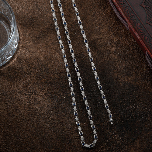 ANKER BLÅ DIAMANT SET | 925 SILVER 