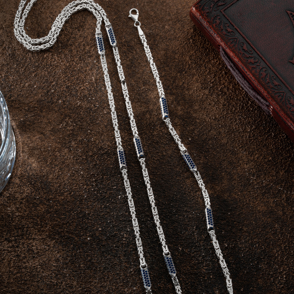 KING COLLAR MED RASMYCKEN BLAD SET | 925 SILVER 