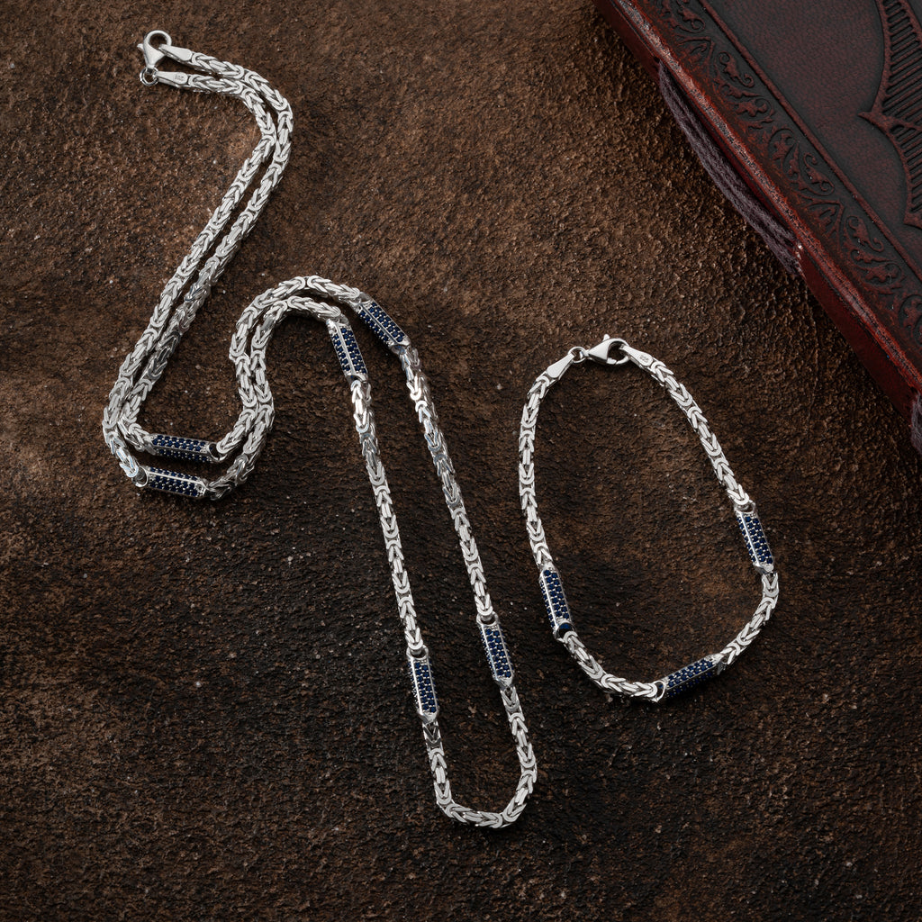 KING COLLAR MED RASMYCKEN BLAD SET | 925 SILVER 