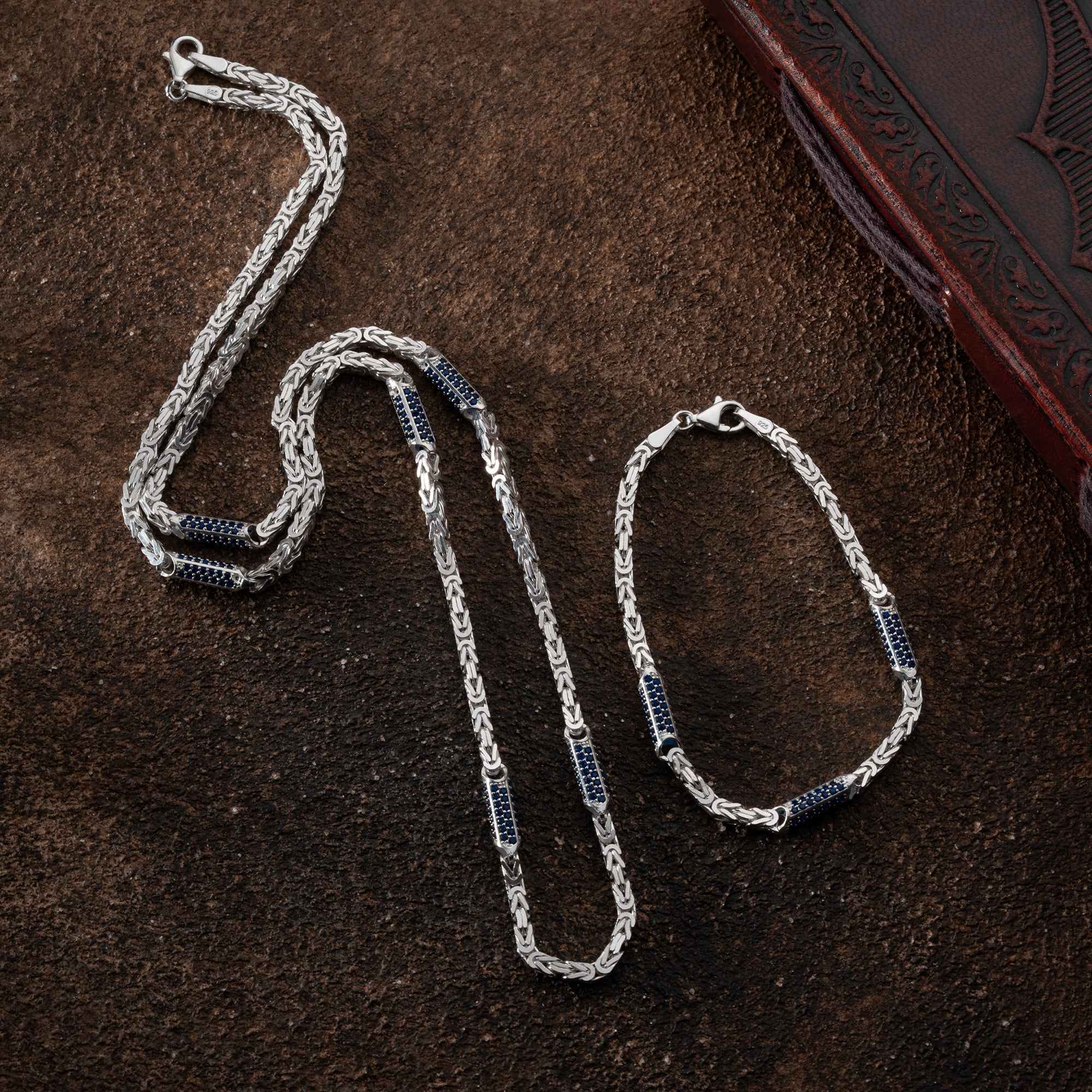 KING COLLAR MED RASMYCKEN BLAD SET | 925 SILVER 