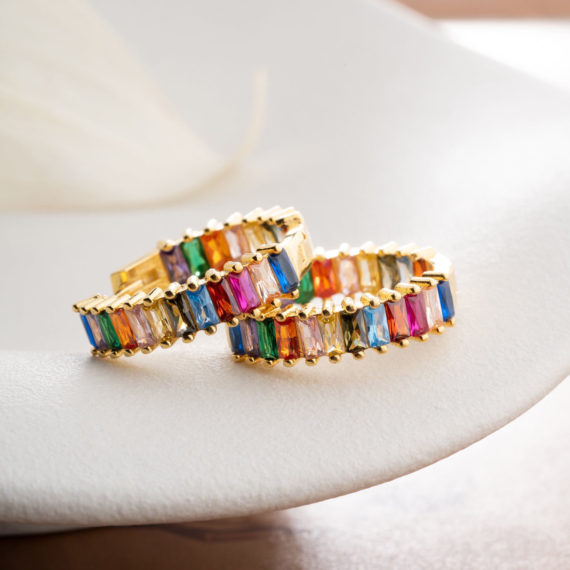 BAGUETTE FÄRGGLAD HÄNGNING | 925 SILVER