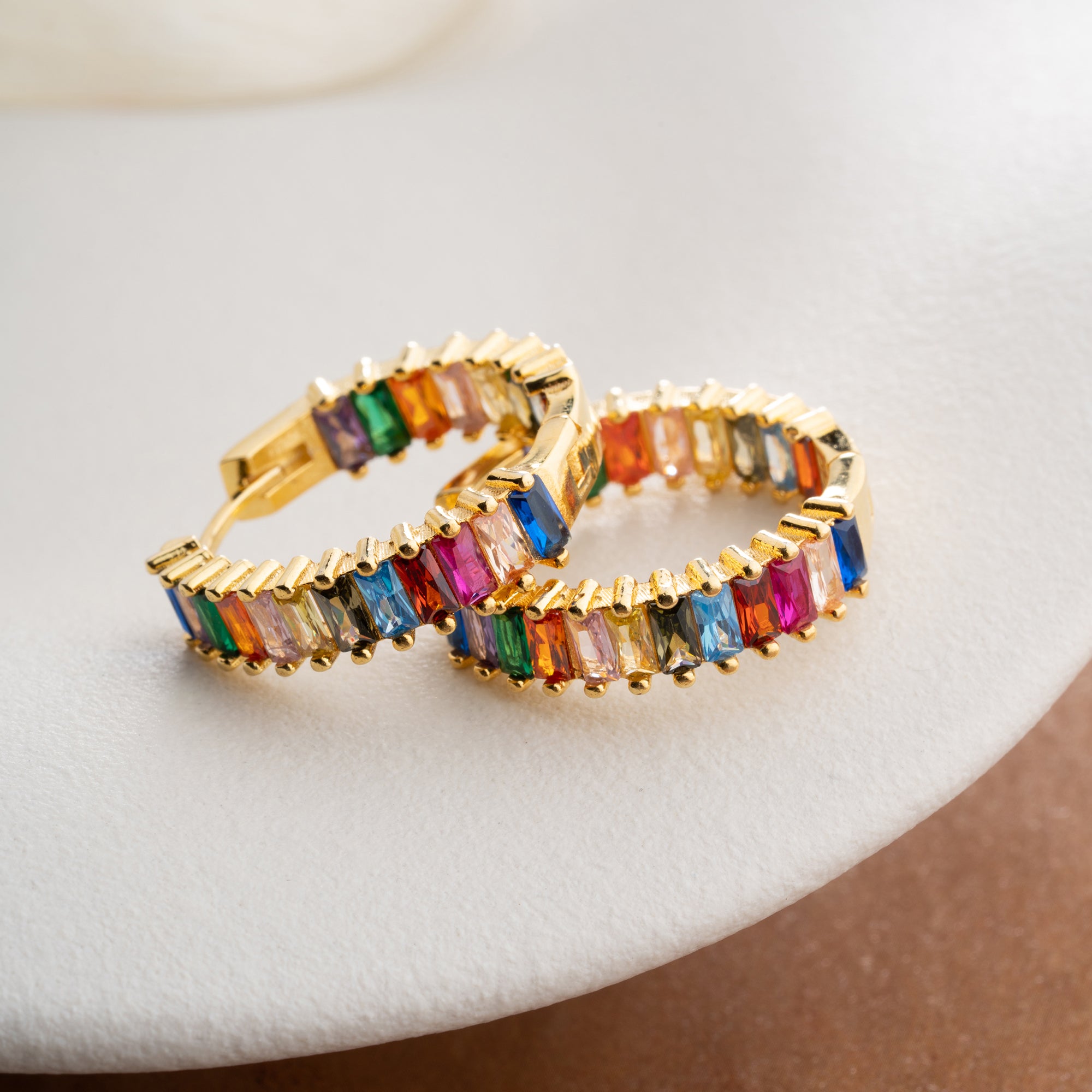 BAGUETTE FÄRGGLAD HÄNGNING | 925 SILVER