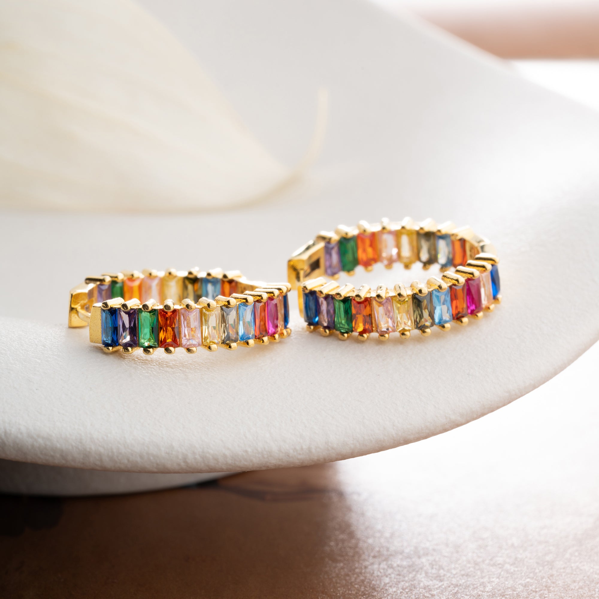 BAGUETTE FÄRGGLAD HÄNGNING | 925 SILVER