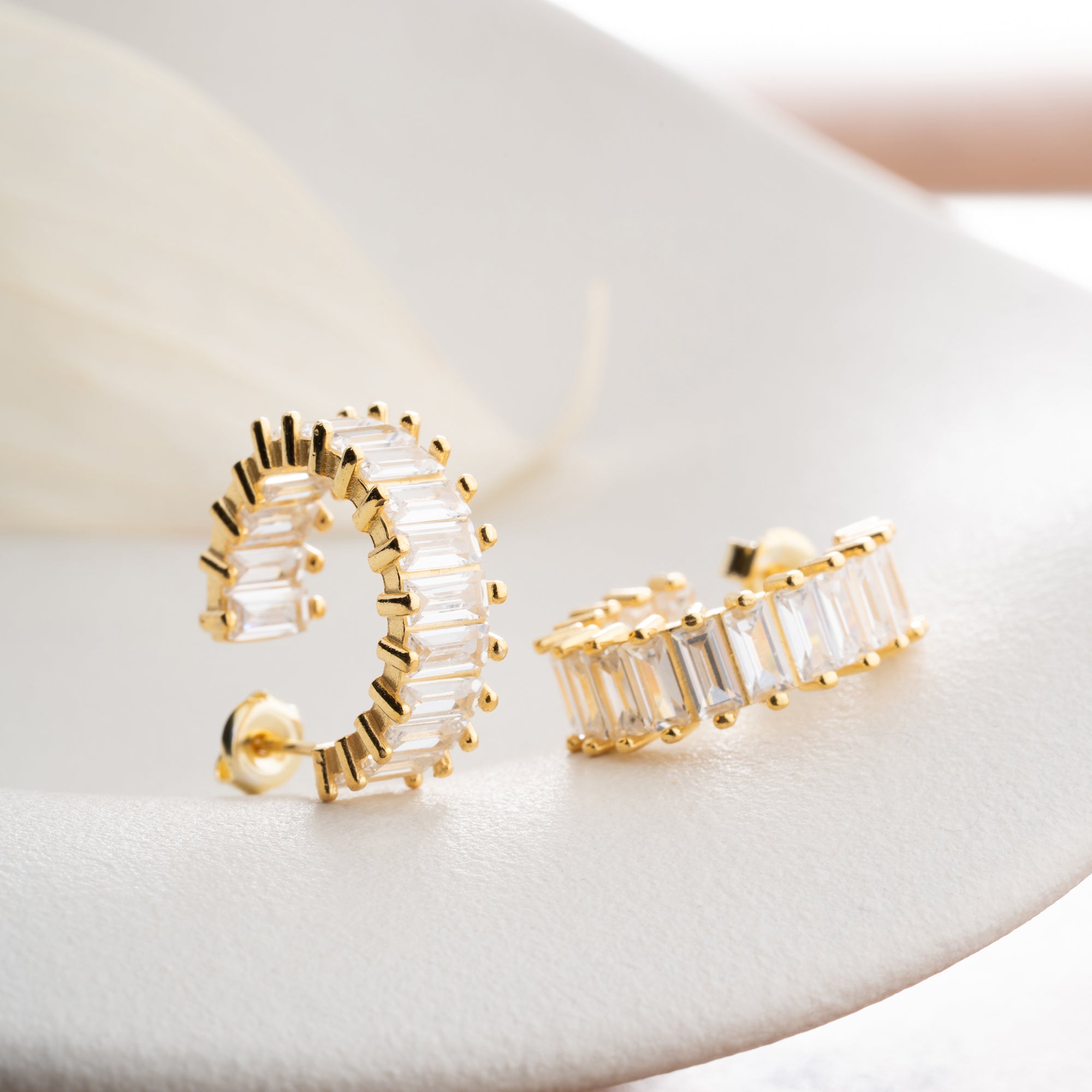 BAGUETTE LERI ÖRHÄNGEN | 925 SILVER