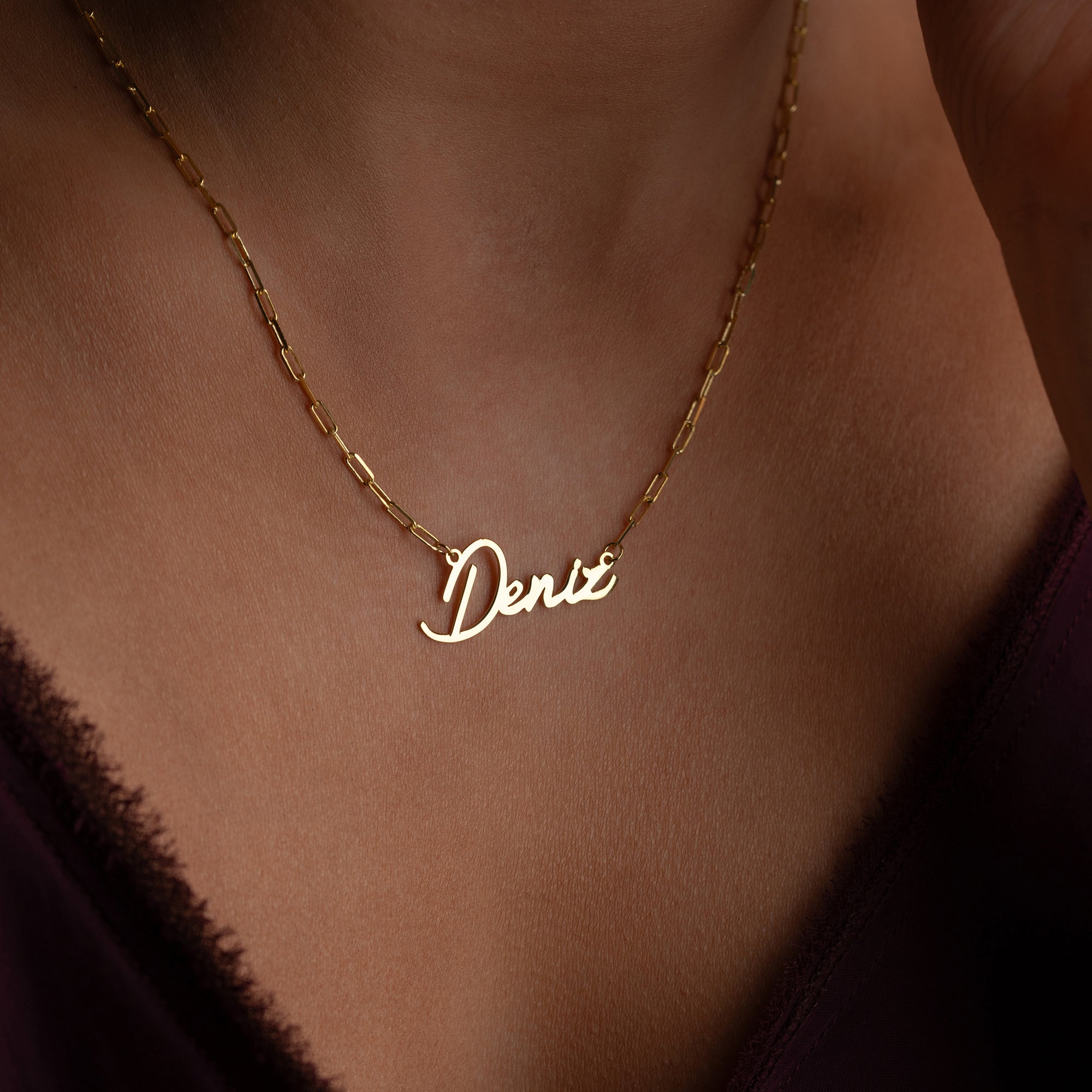 HORISONTAL SÄLLEN NAMN KEDJA MED STEN | 925 SILVER