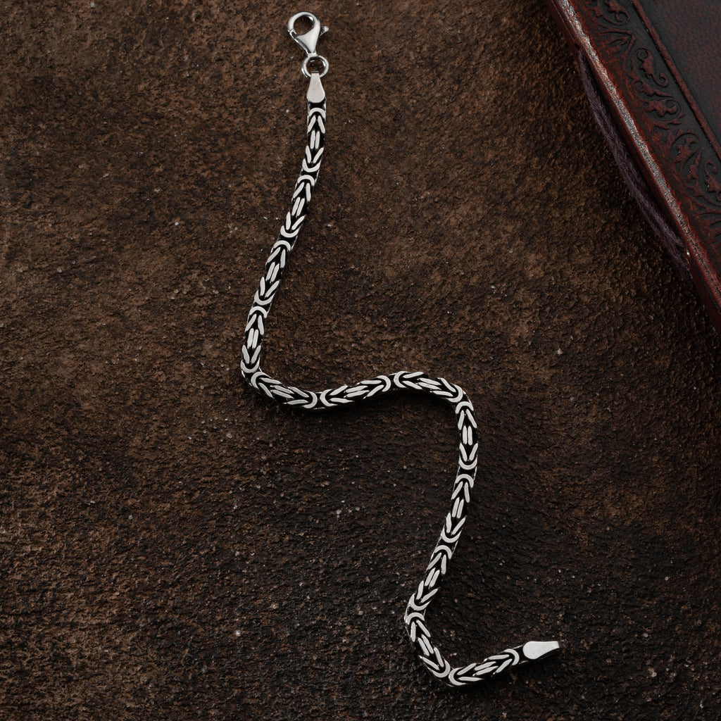 KING ARMBAND KVADRAT OXIDHJUL 5MM | 925 SILVER