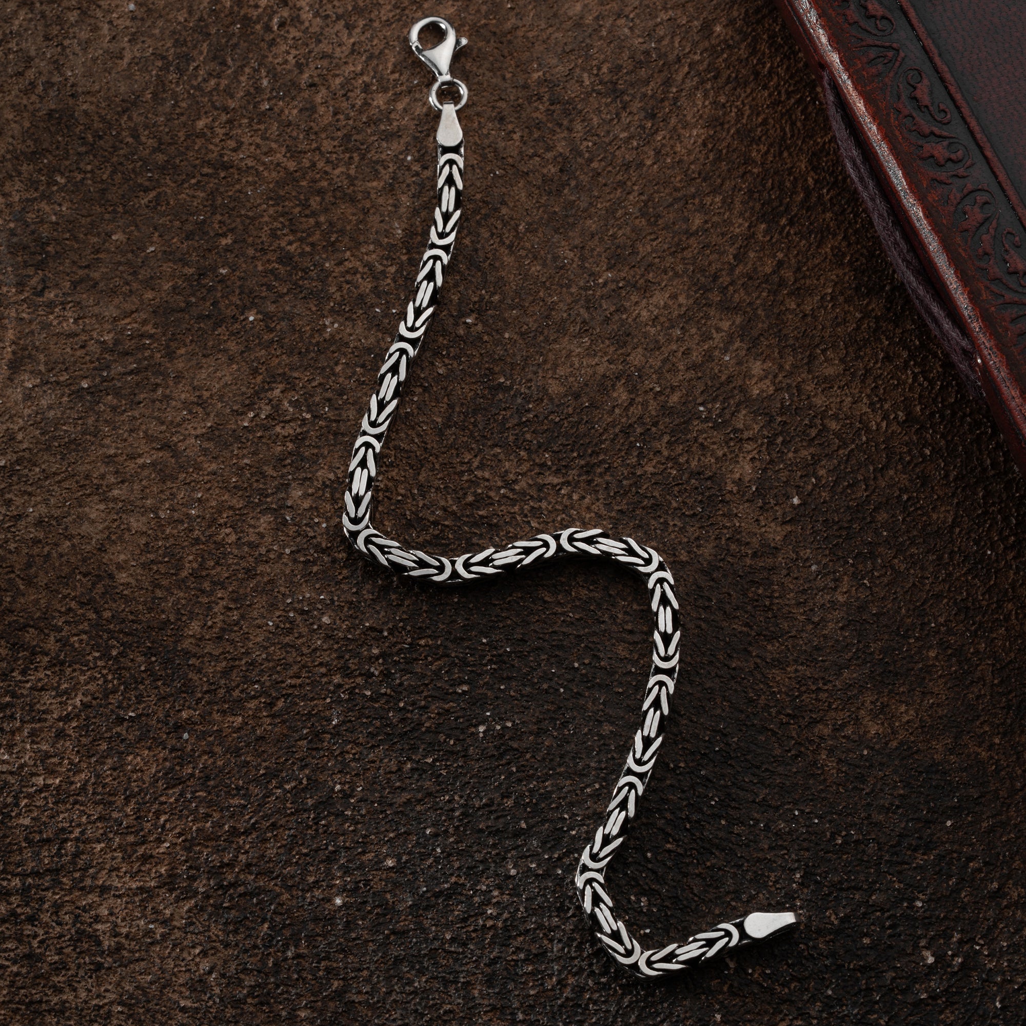 KING ARMBAND KVADRAT OXIDHJUL 5MM | 925 SILVER