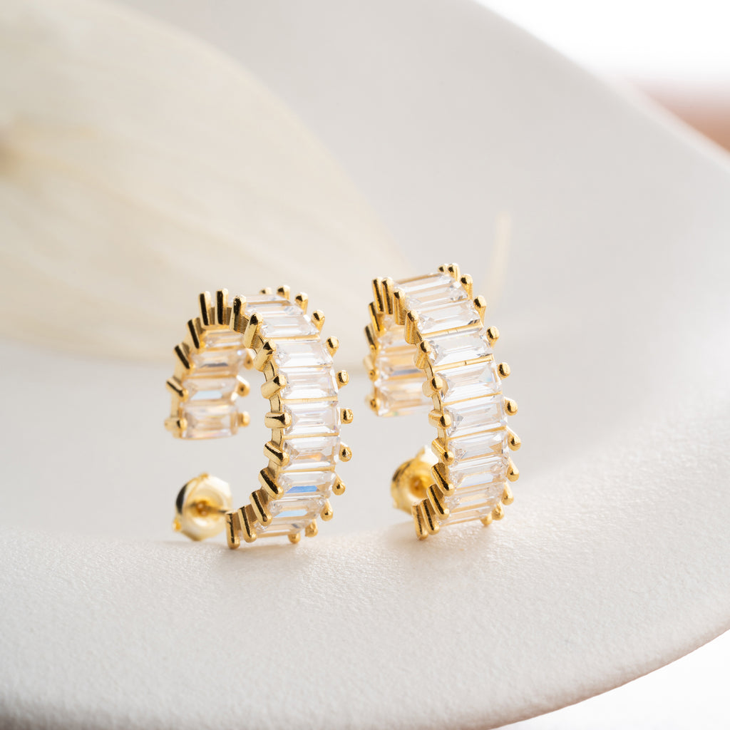 BAGUETTE LERI ÖRHÄNGEN | 925 SILVER