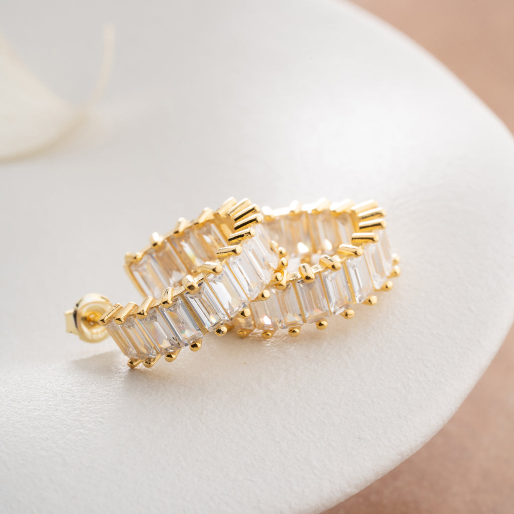 BAGUETTE LERI ÖRHÄNGEN | 925 SILVER