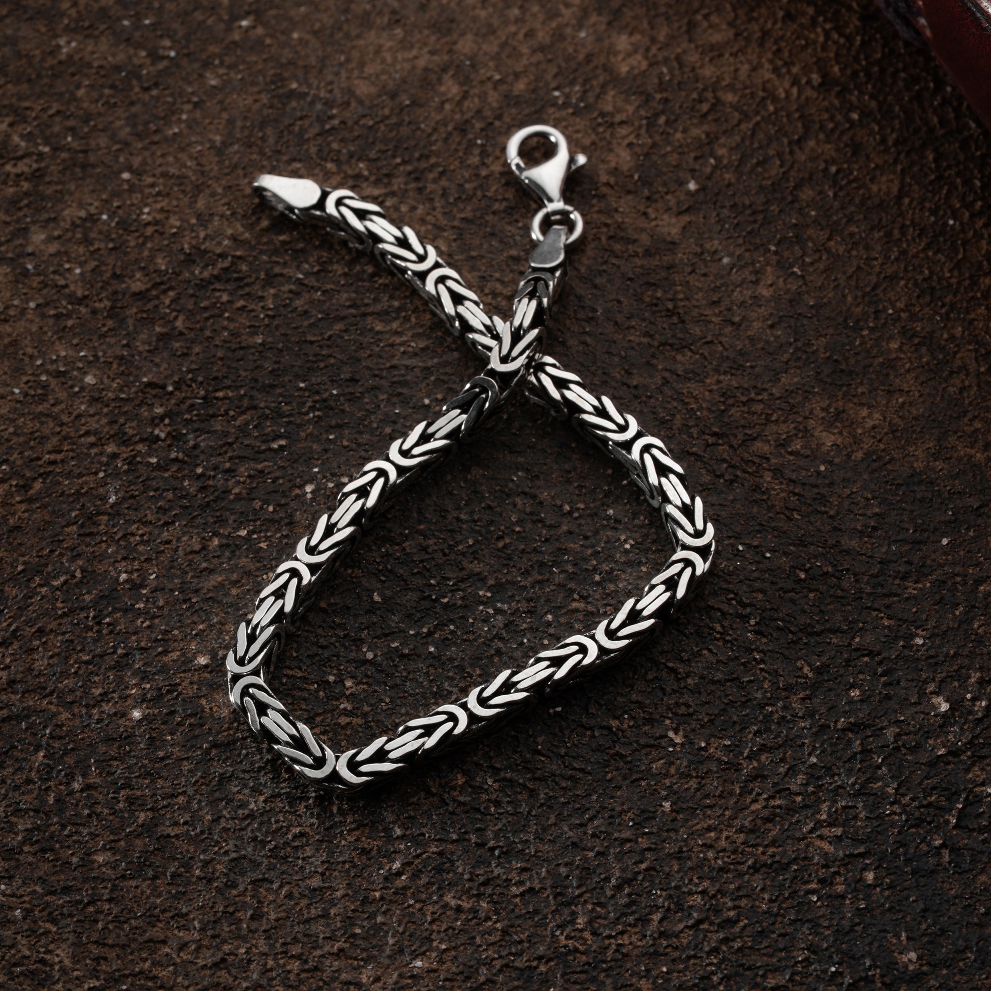 KING ARMBAND KVADRAT OXIDHJUL 5MM | 925 SILVER