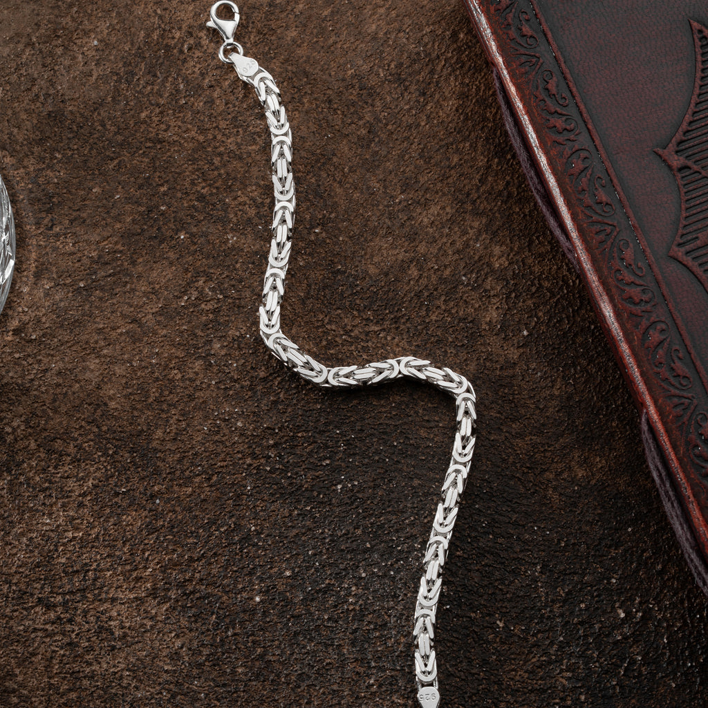 KING-ARMBAND KVADRAT MASSIVT 4MM | 925 SILVER