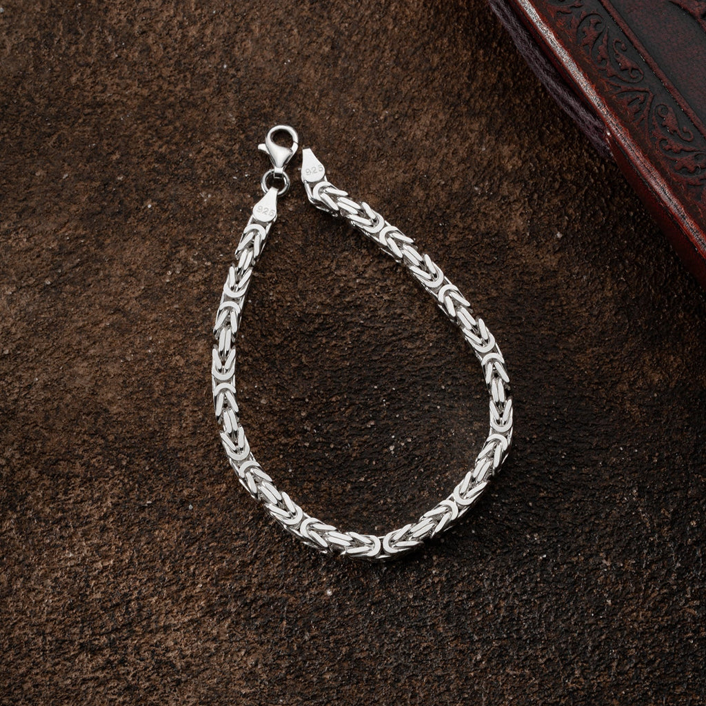 KING-ARMBAND KVADRAT MASSIVT 4MM | 925 SILVER