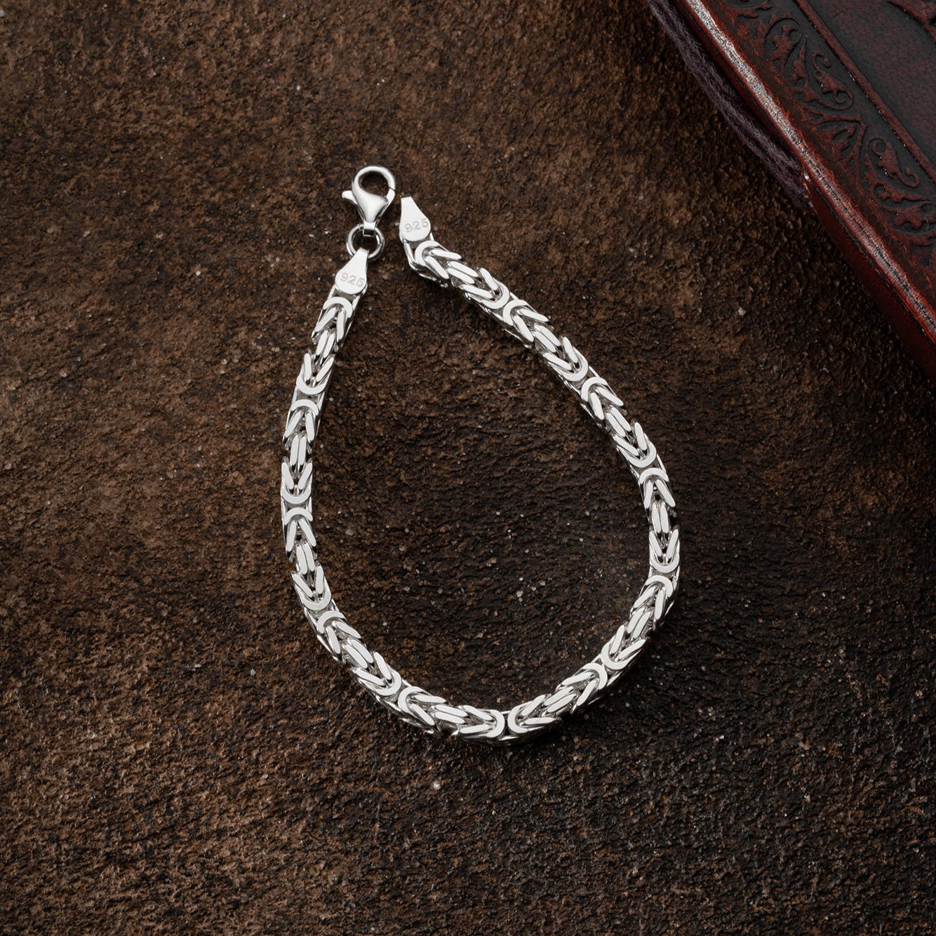 KING-ARMBAND KVADRAT MASSIVT 4MM | 925 SILVER