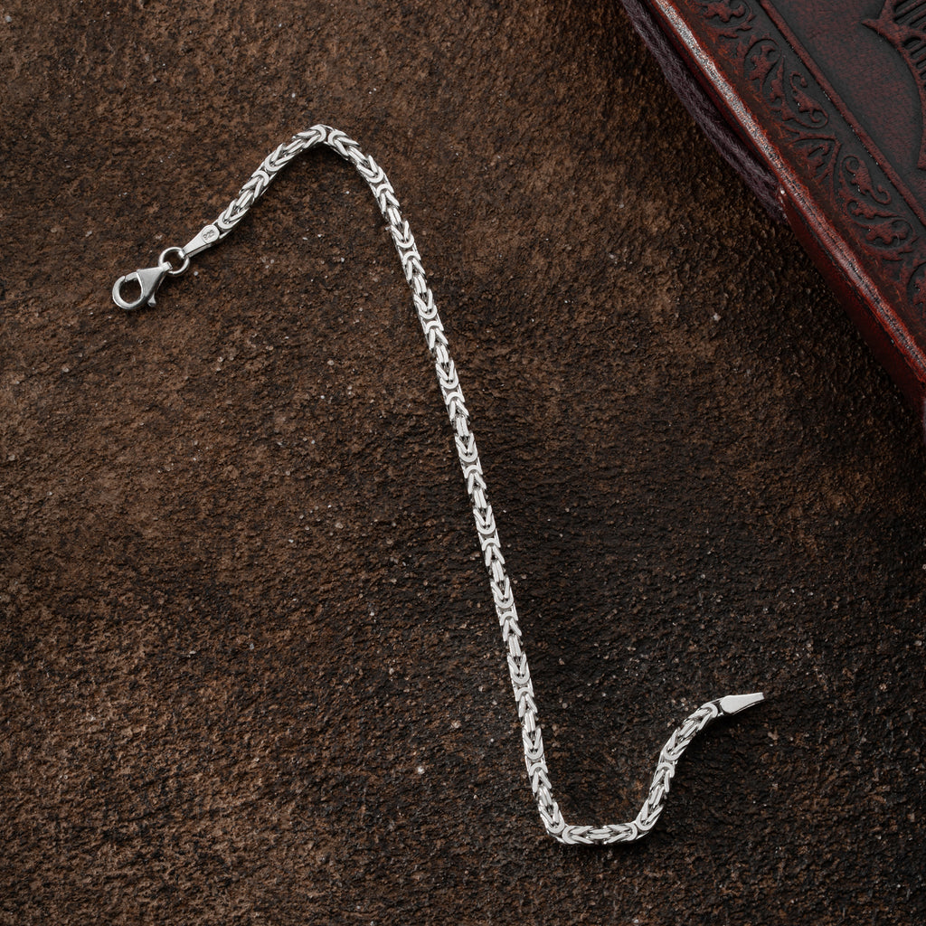 KING-ARMBAND KVADRAT MASSIVT 3MM | 925 SILVER