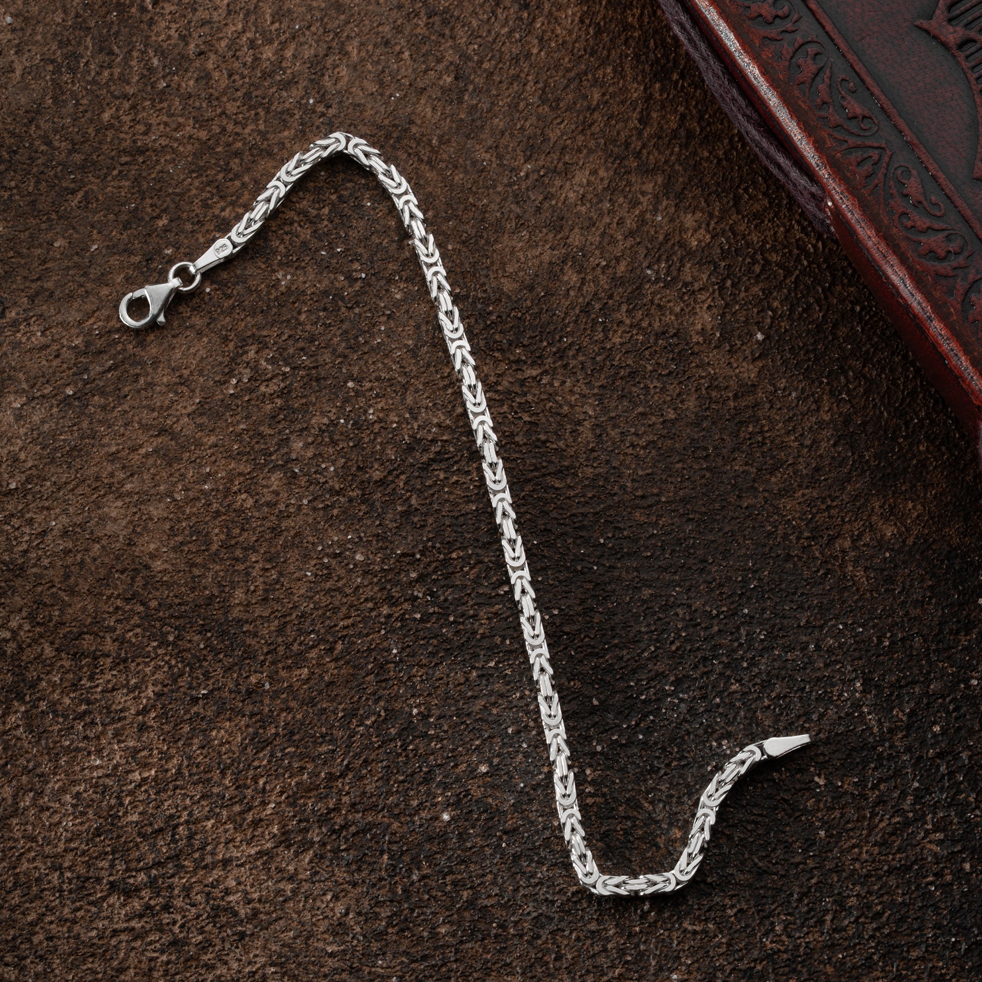 KING-ARMBAND KVADRAT MASSIVT 3MM | 925 SILVER