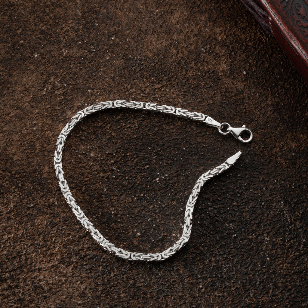 KING-ARMBAND KVADRAT MASSIVT 3MM | 925 SILVER