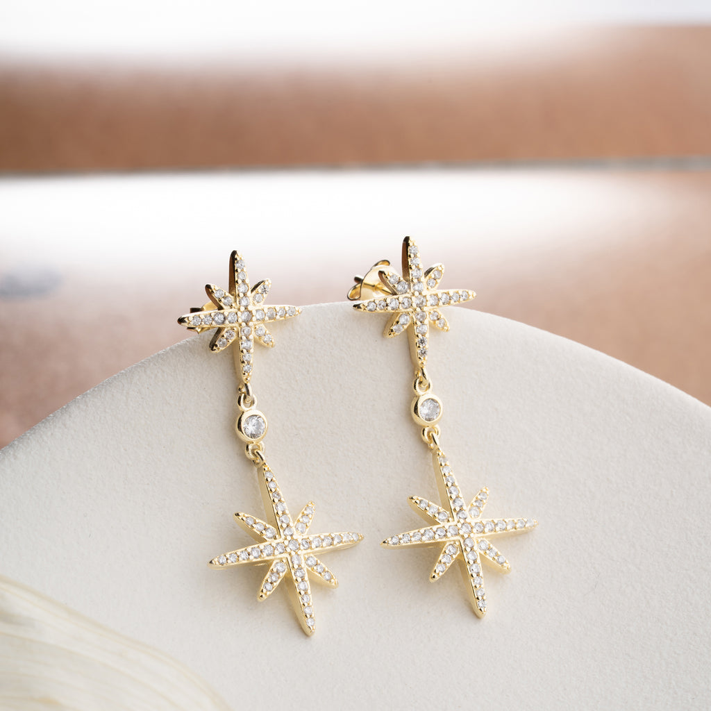 DUO POLARSTAR ÖGONHÄNG | 925 SILVER