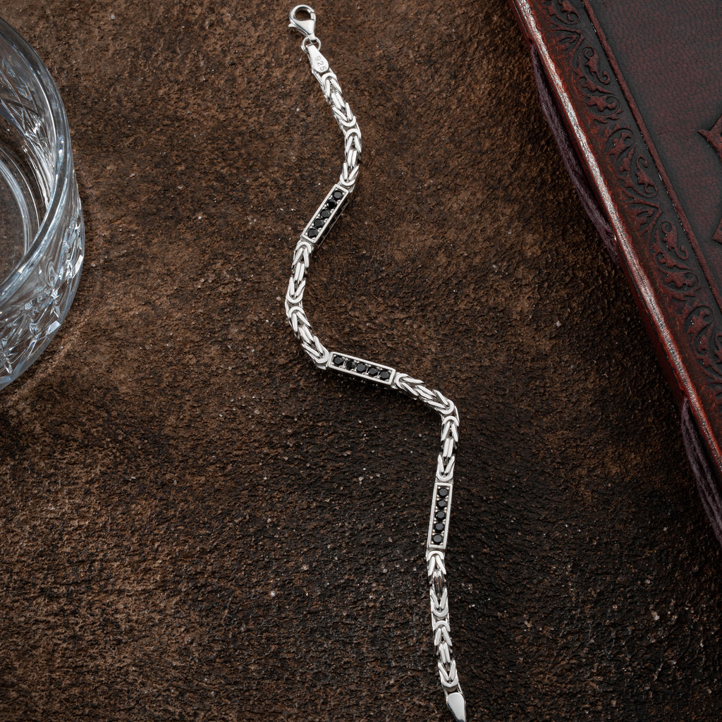 KING ARMBAND SVART RHINESTENES 5MM | 925 SILVER