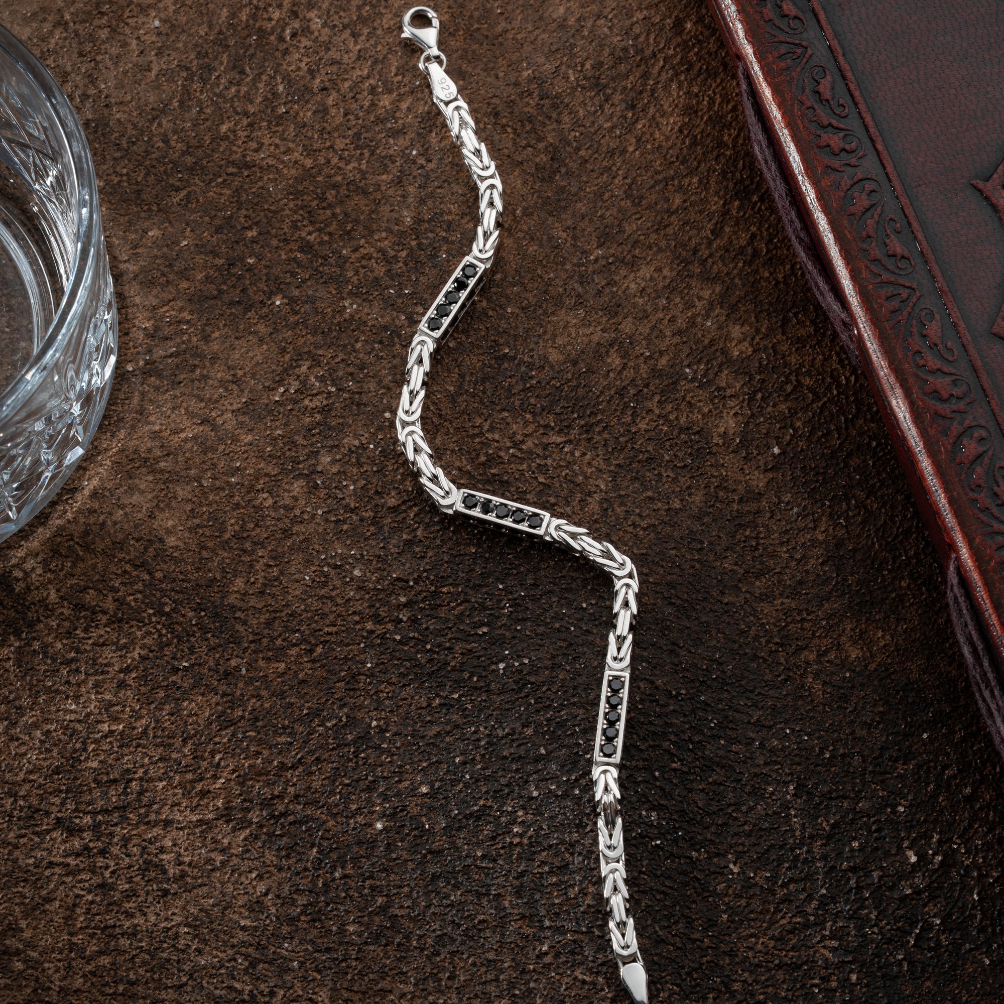 KING ARMBAND SVART RHINESTENES 5MM | 925 SILVER